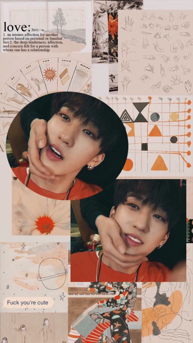 wallpaper #aesthetic #orange #straykids #changbin. Kids wallpaper