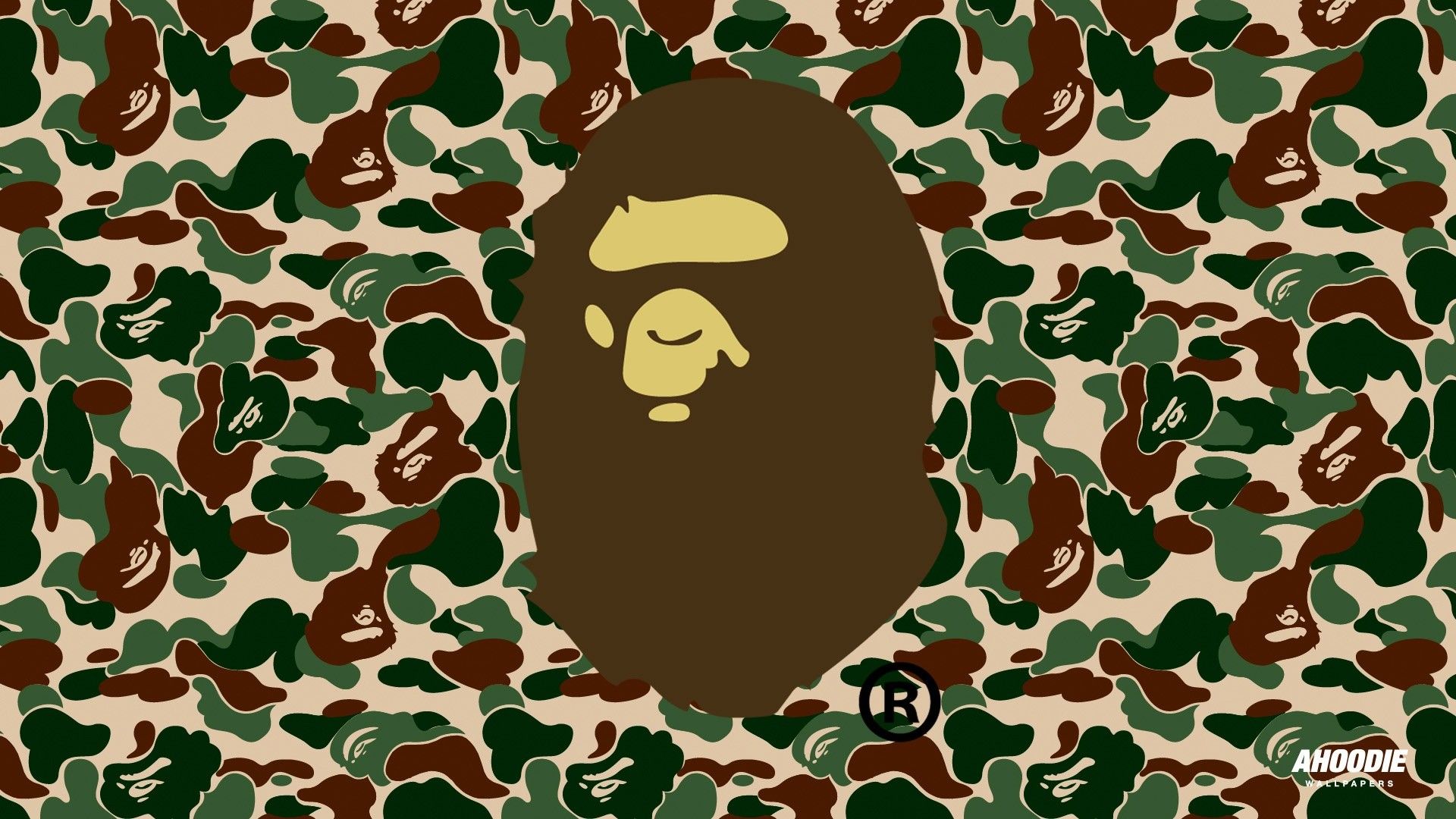 Download Black Camouflage BAPE Logo Wallpaper