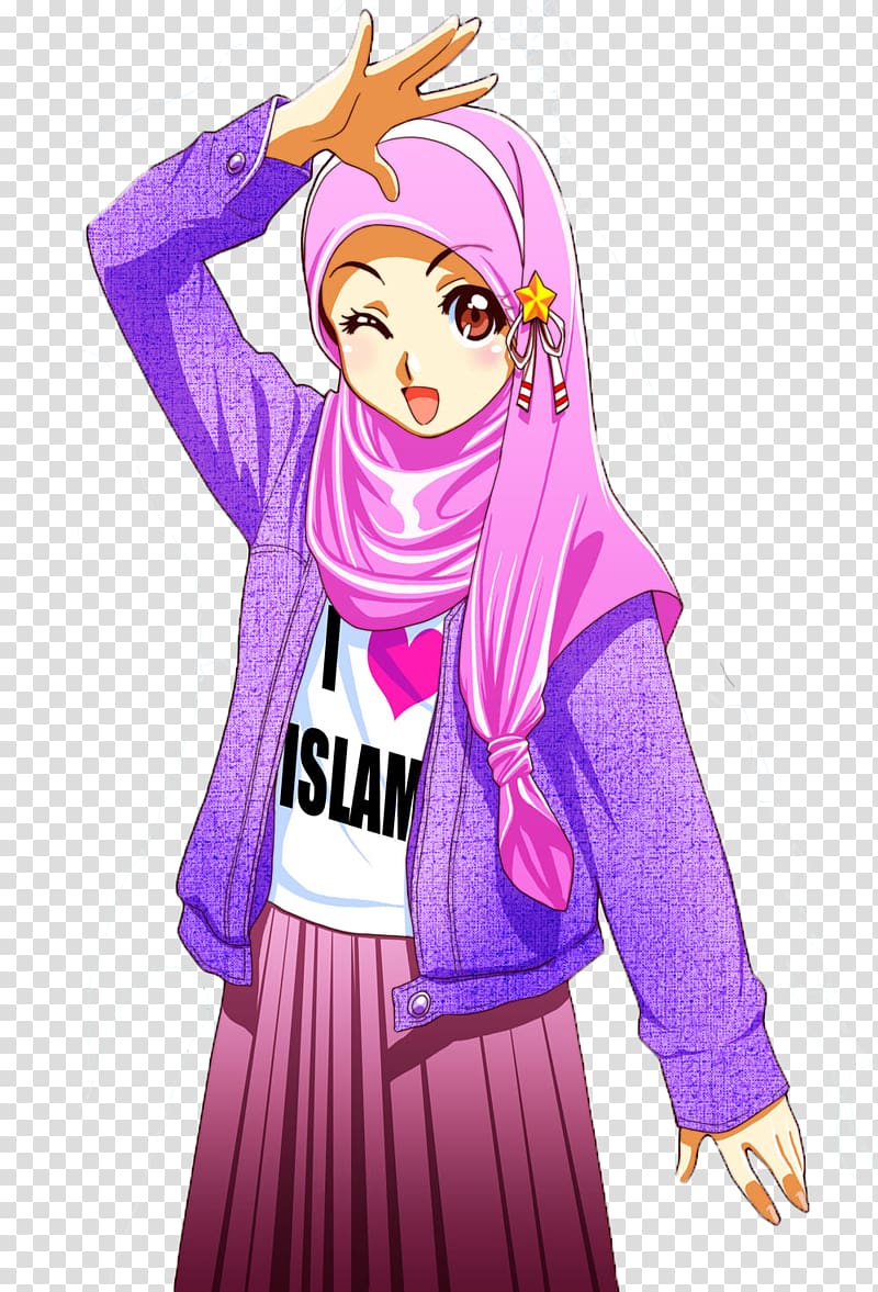 Hijab Muslim Islam Drawing Comics, Anime muslim transparent