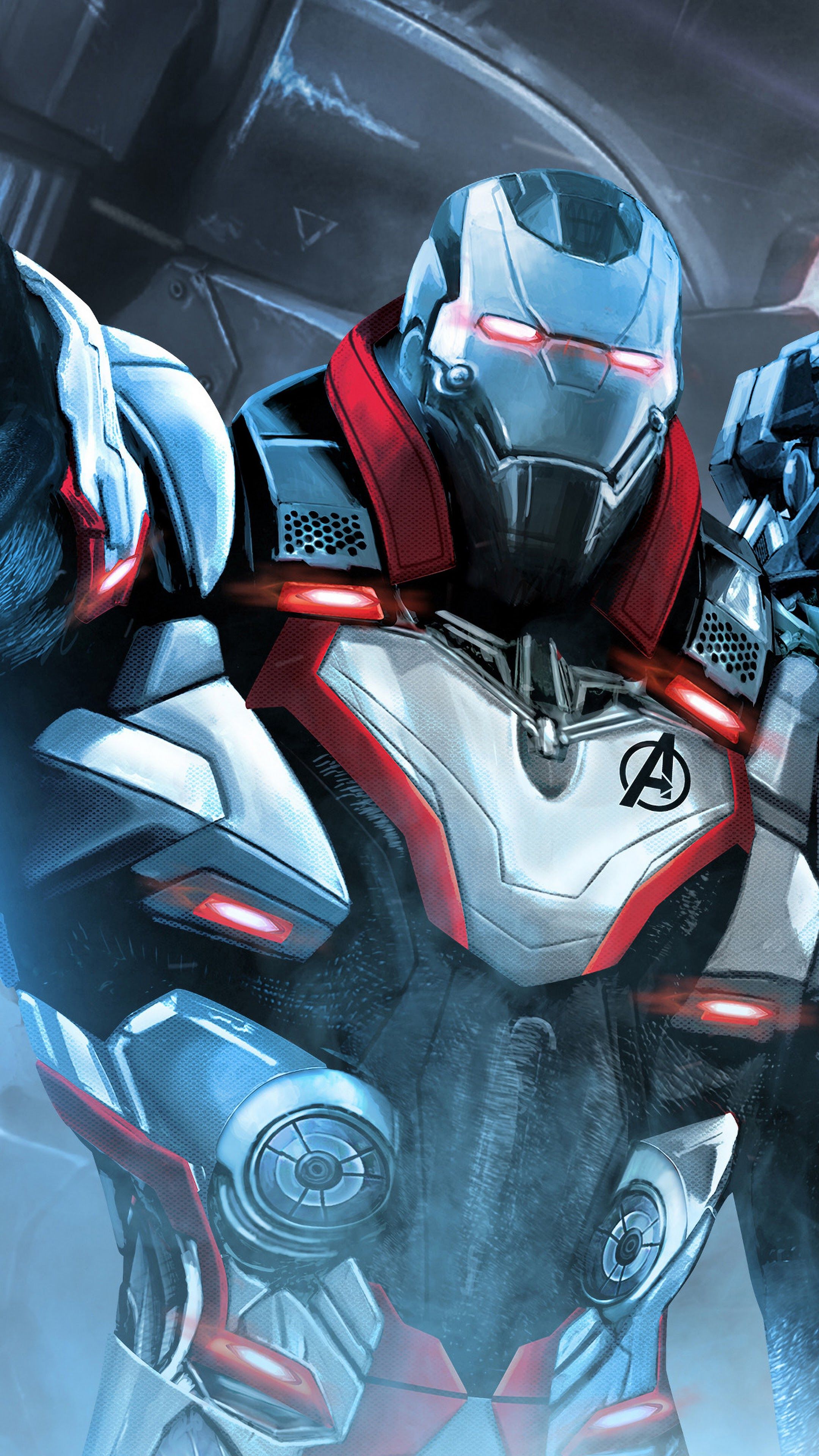 Avengers: Endgame War Machine White Suit 4K Wallpaper