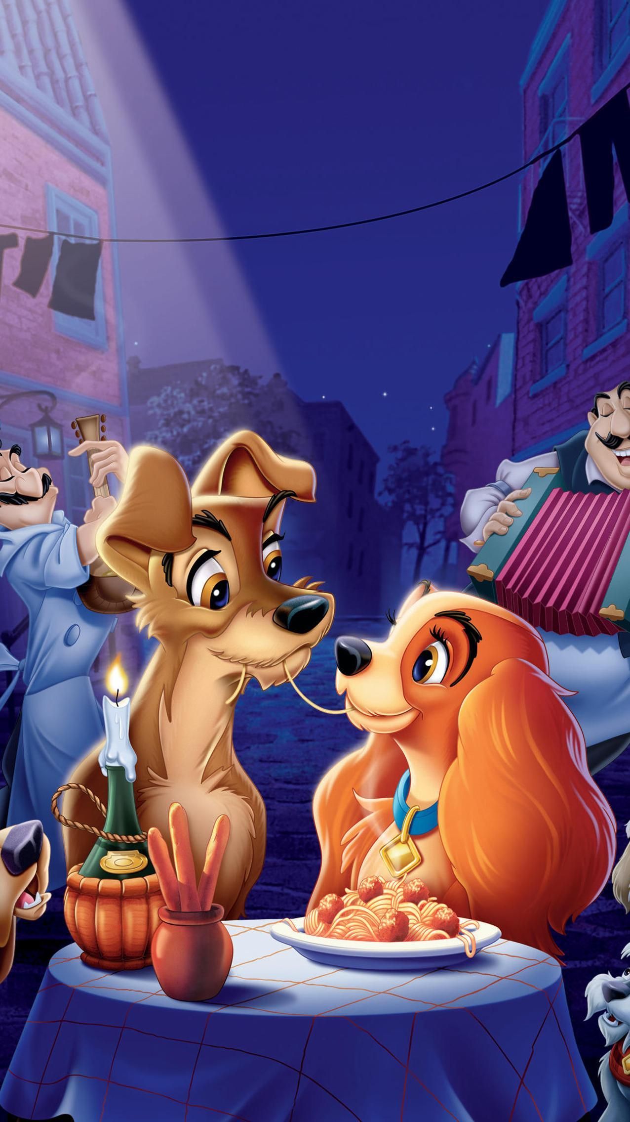 Lady and the Tramp (1955) Phone Wallpaper. Moviemania. Cute disney wallpaper, Lady and the tramp, Disney wallpaper