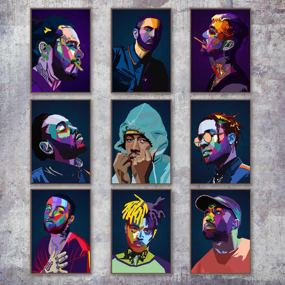 Lil Peep Tyler XXXTentacion Rapper Star Wall Art Canvas Painting