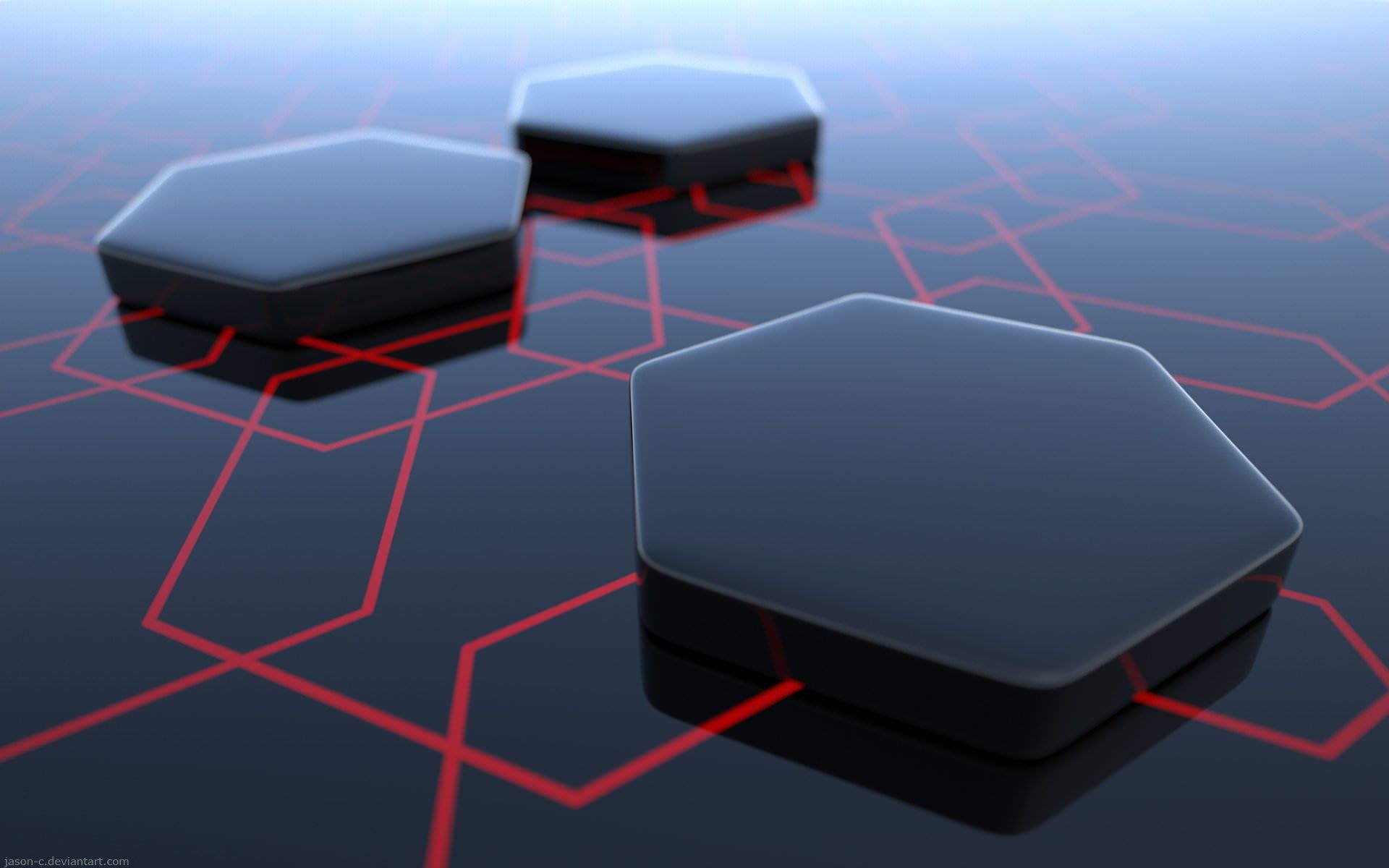 Black and red wallpaper, abstract, hexagon, 3D HD wallpaper