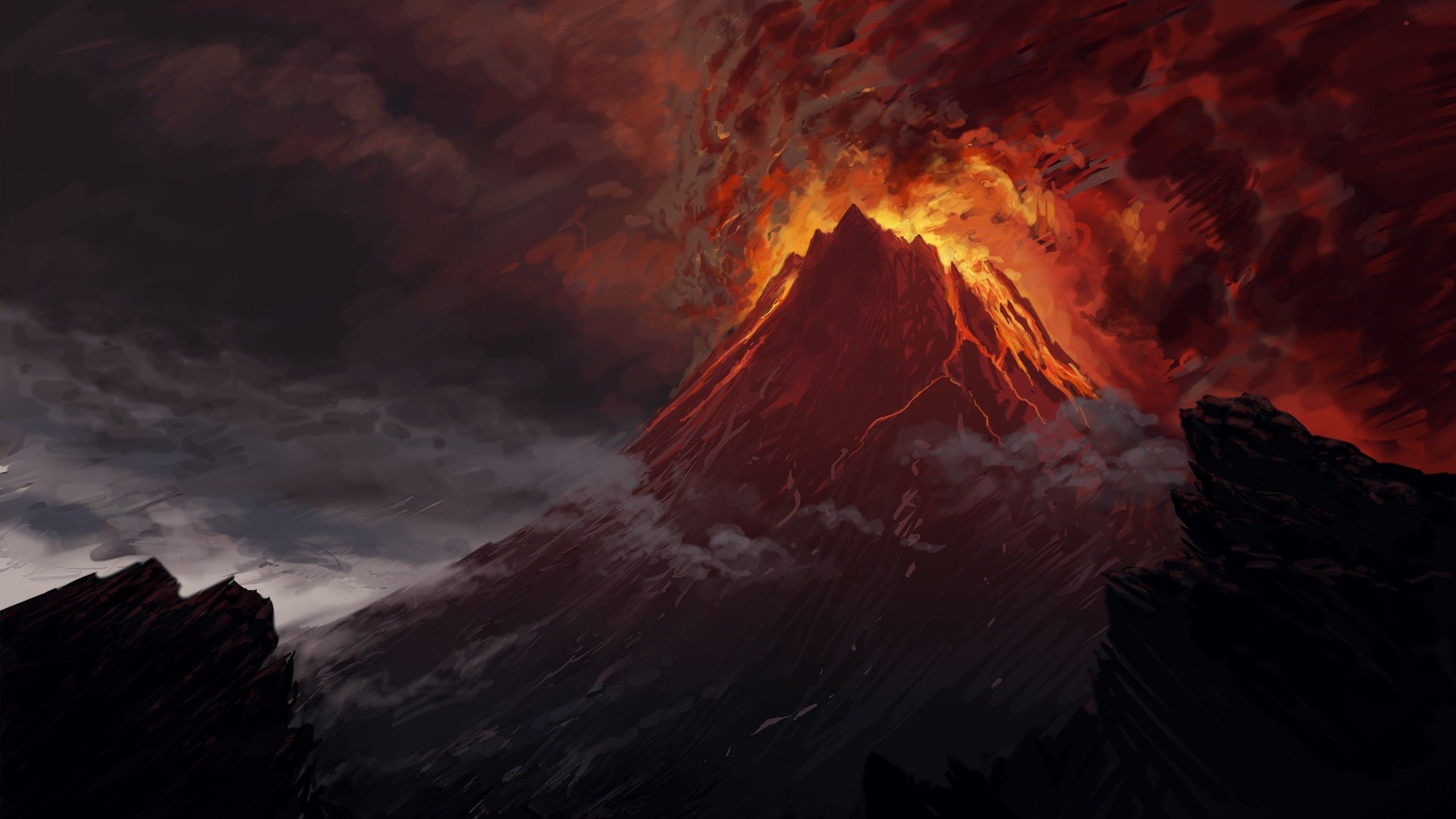 volcano iMac 5 4K Wallpaper Download
