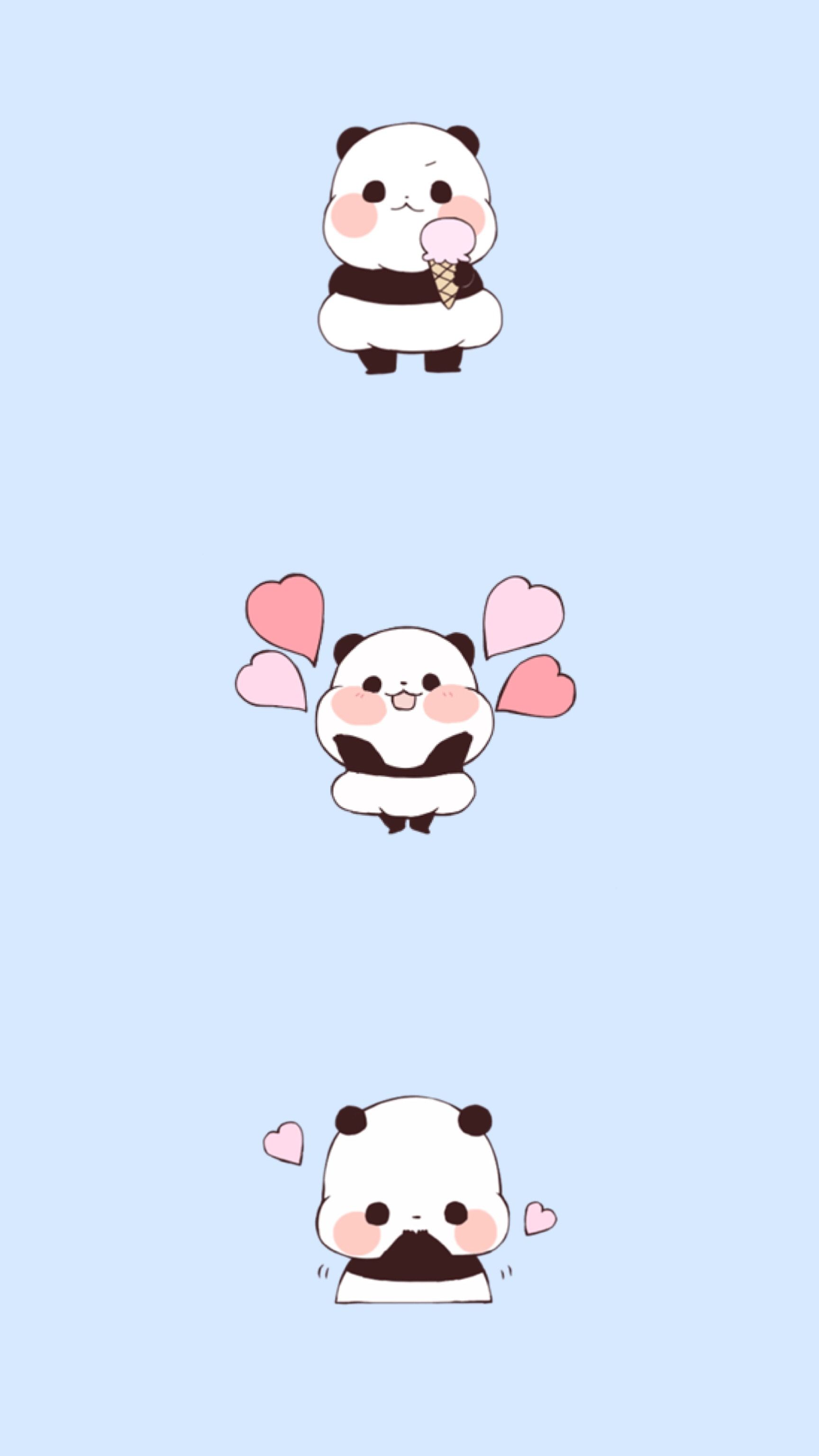 Cute kawaii panda Wallpapers Download