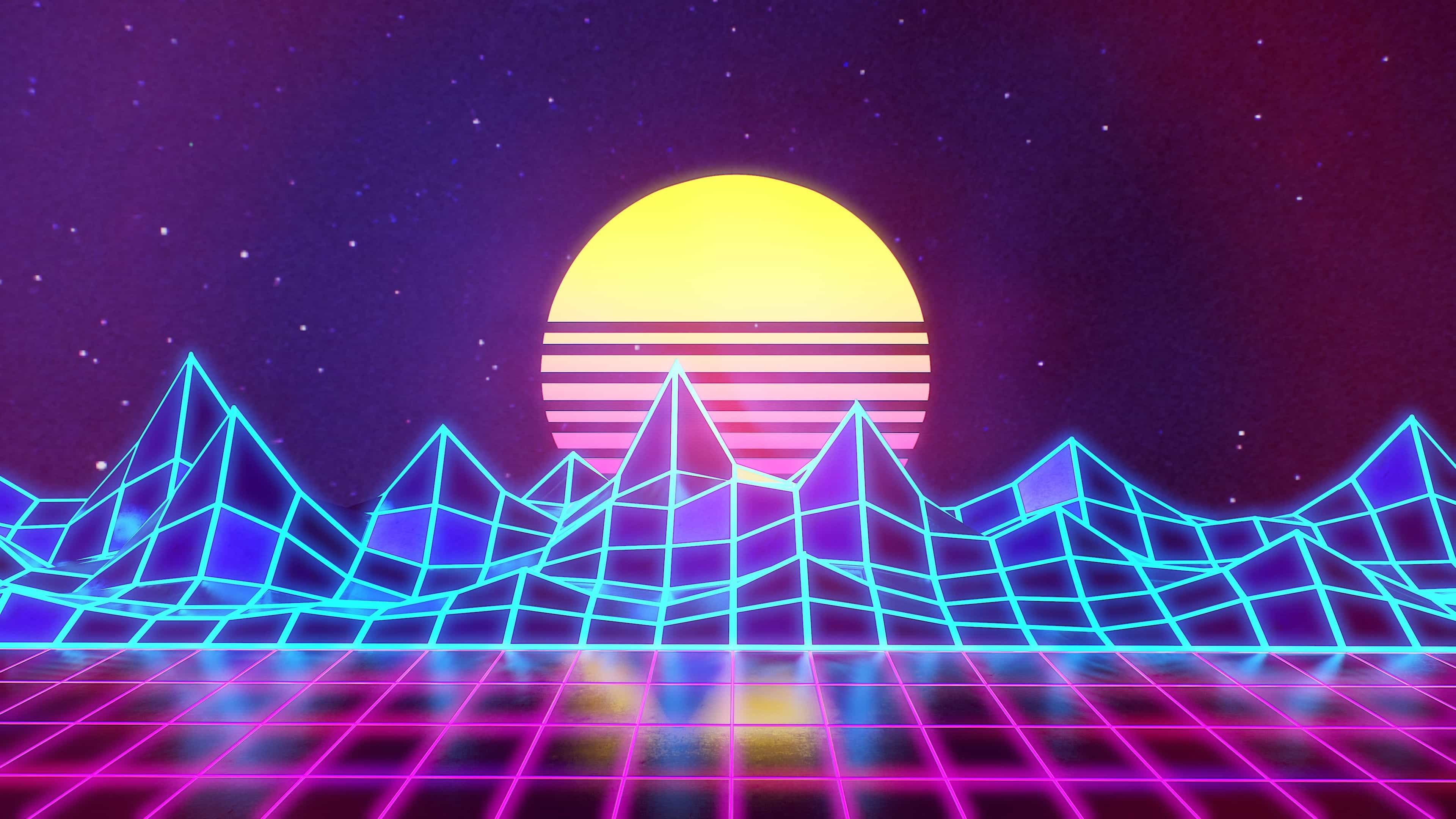 80s Grid Wallpaper Free 80s Grid Background