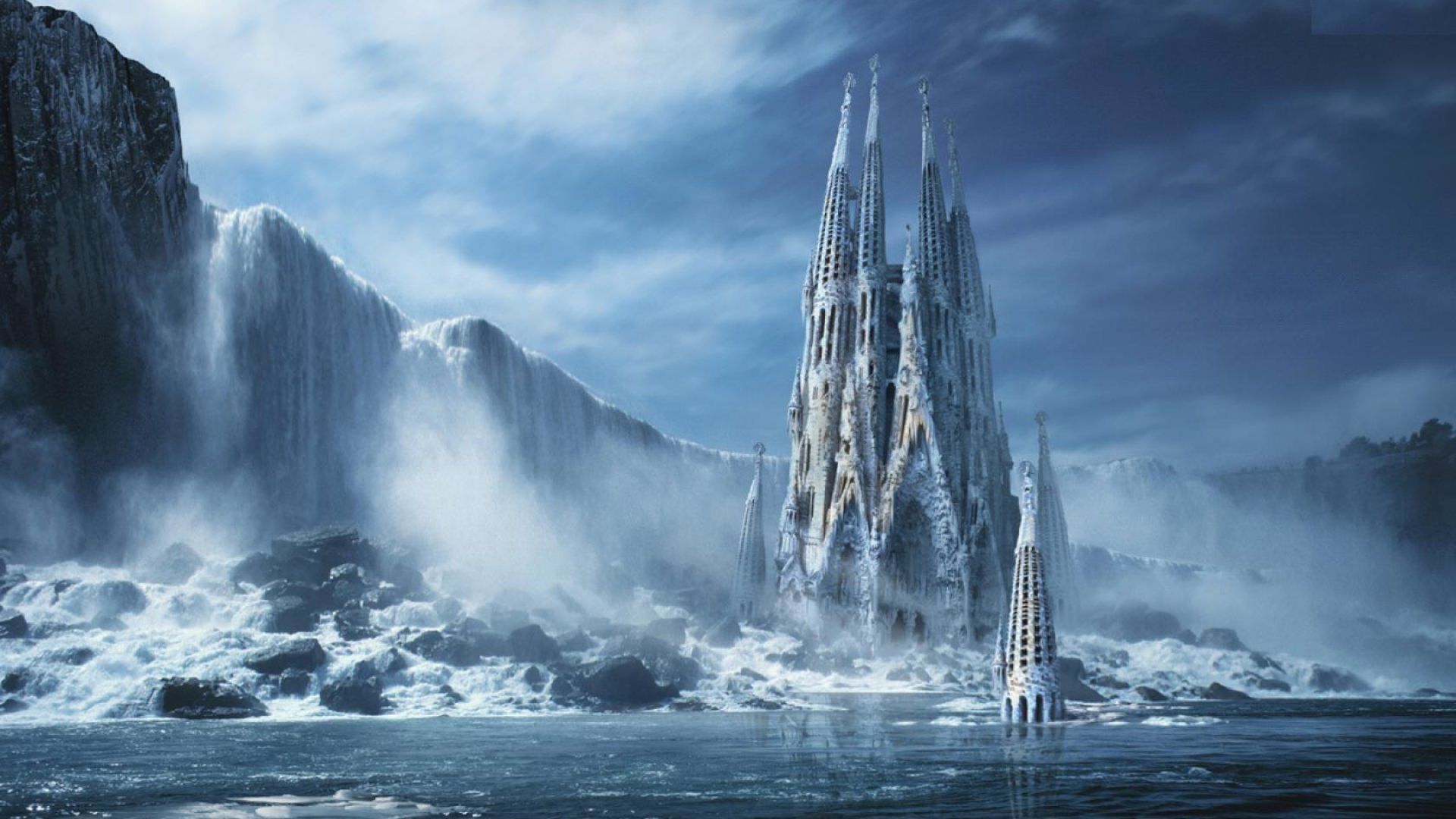 Frozen Castle Backgrounds Scene HD wallpaper