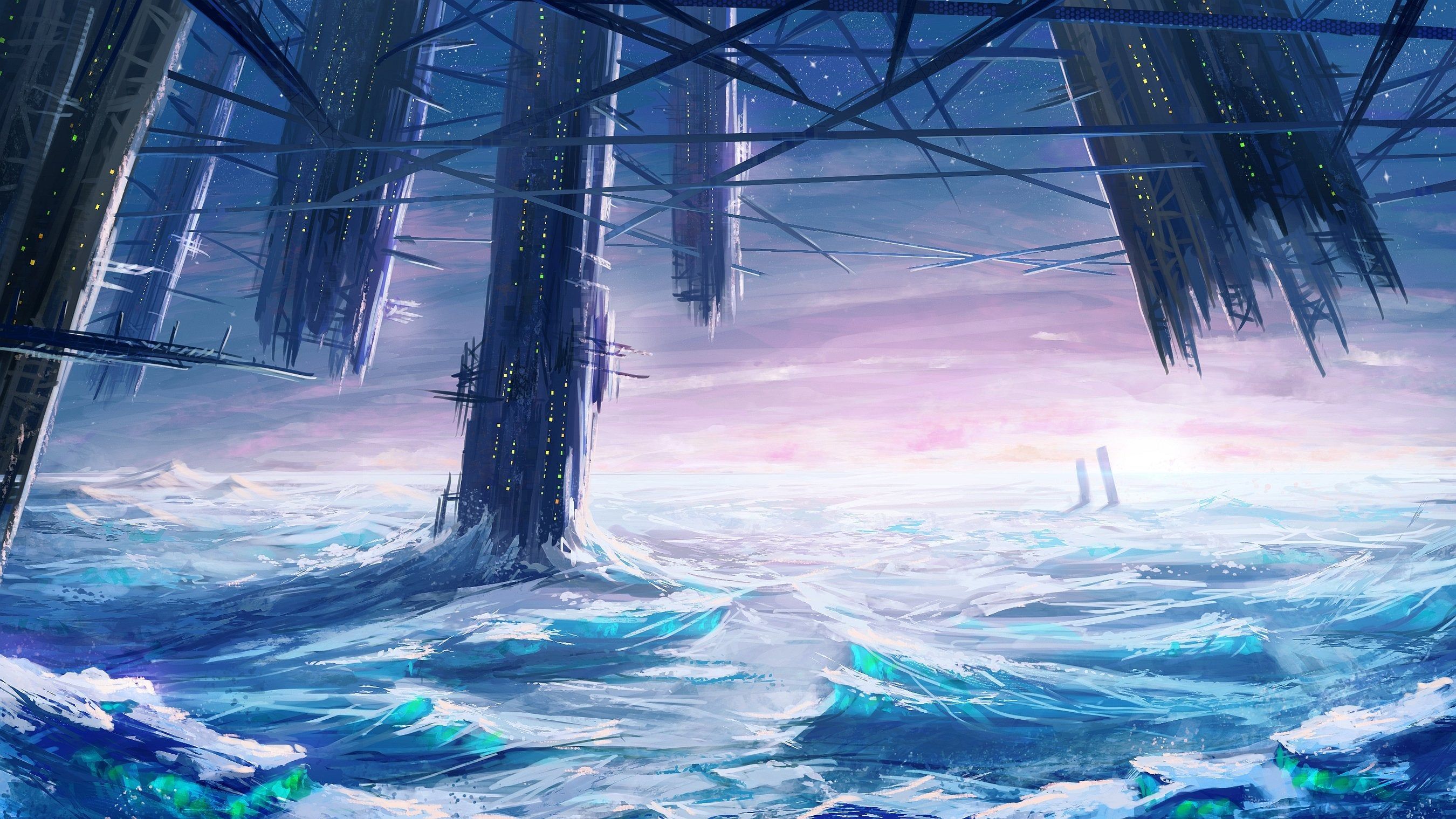 Ice Castle Sci Fi Landscape [2700 X 1519]