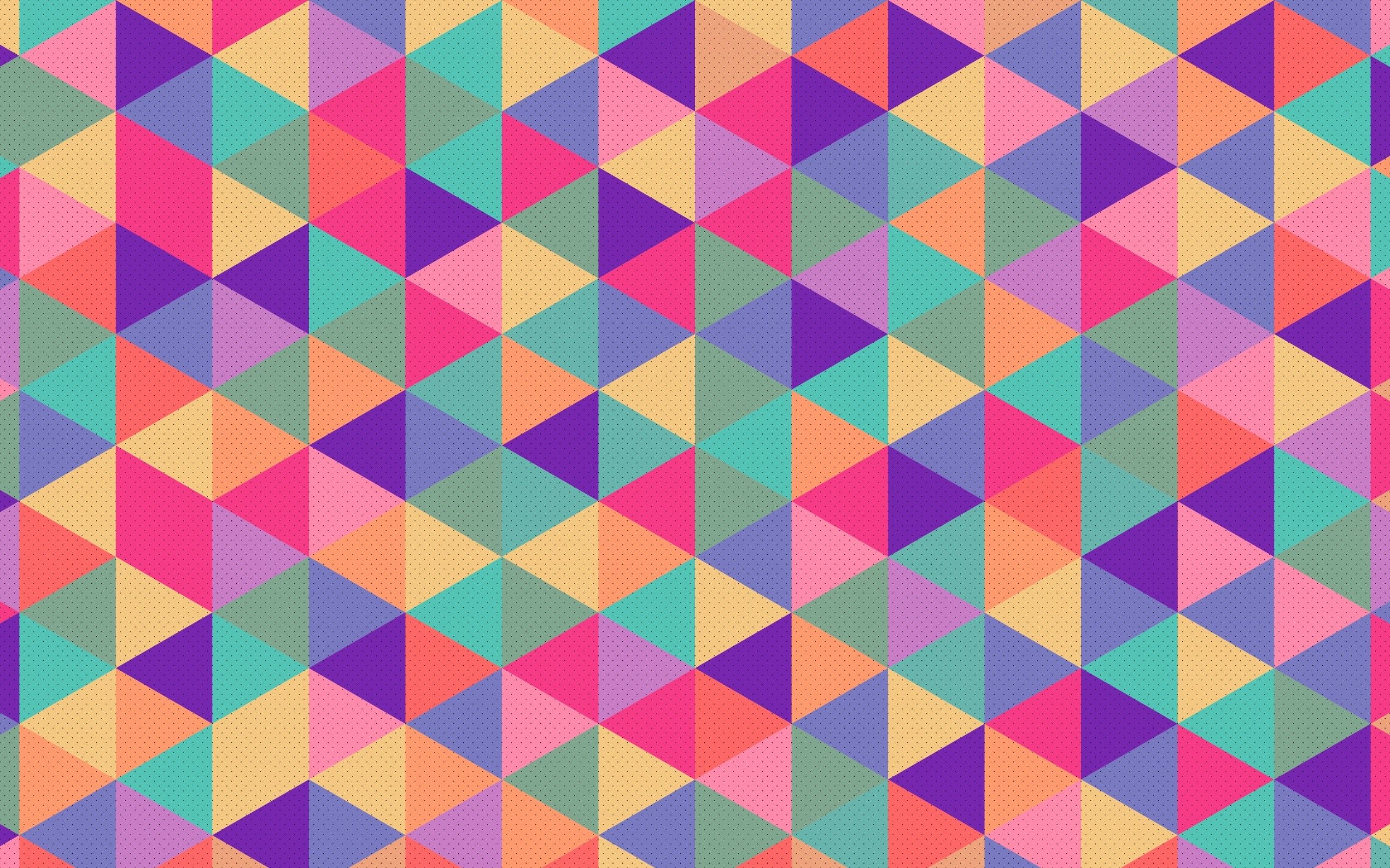 Download 2560x1600 Retro Triangles, Colorful, Pattern Wallpaper