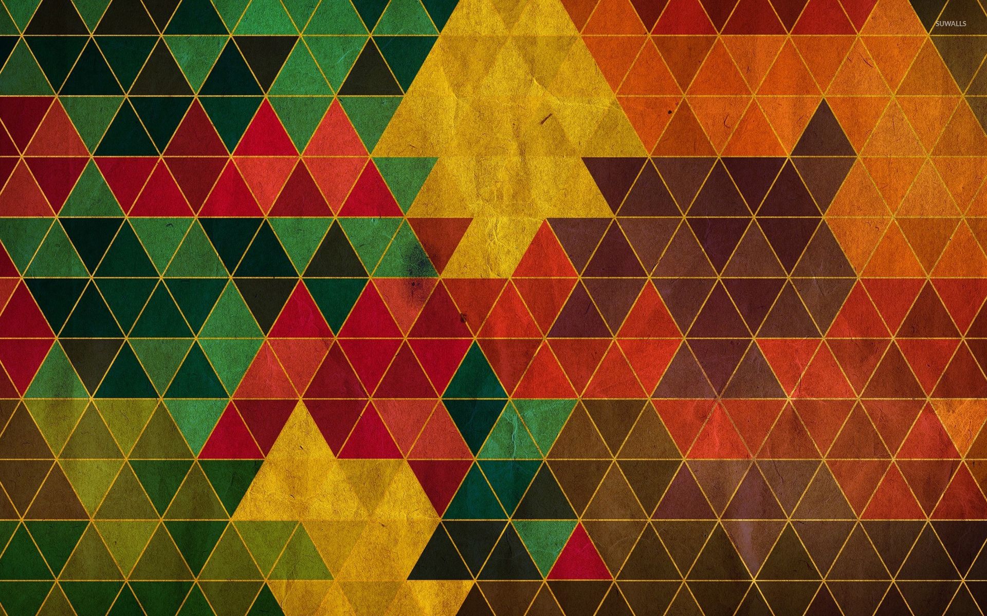 Colors on the triangle pattern wallpaper wallpaper