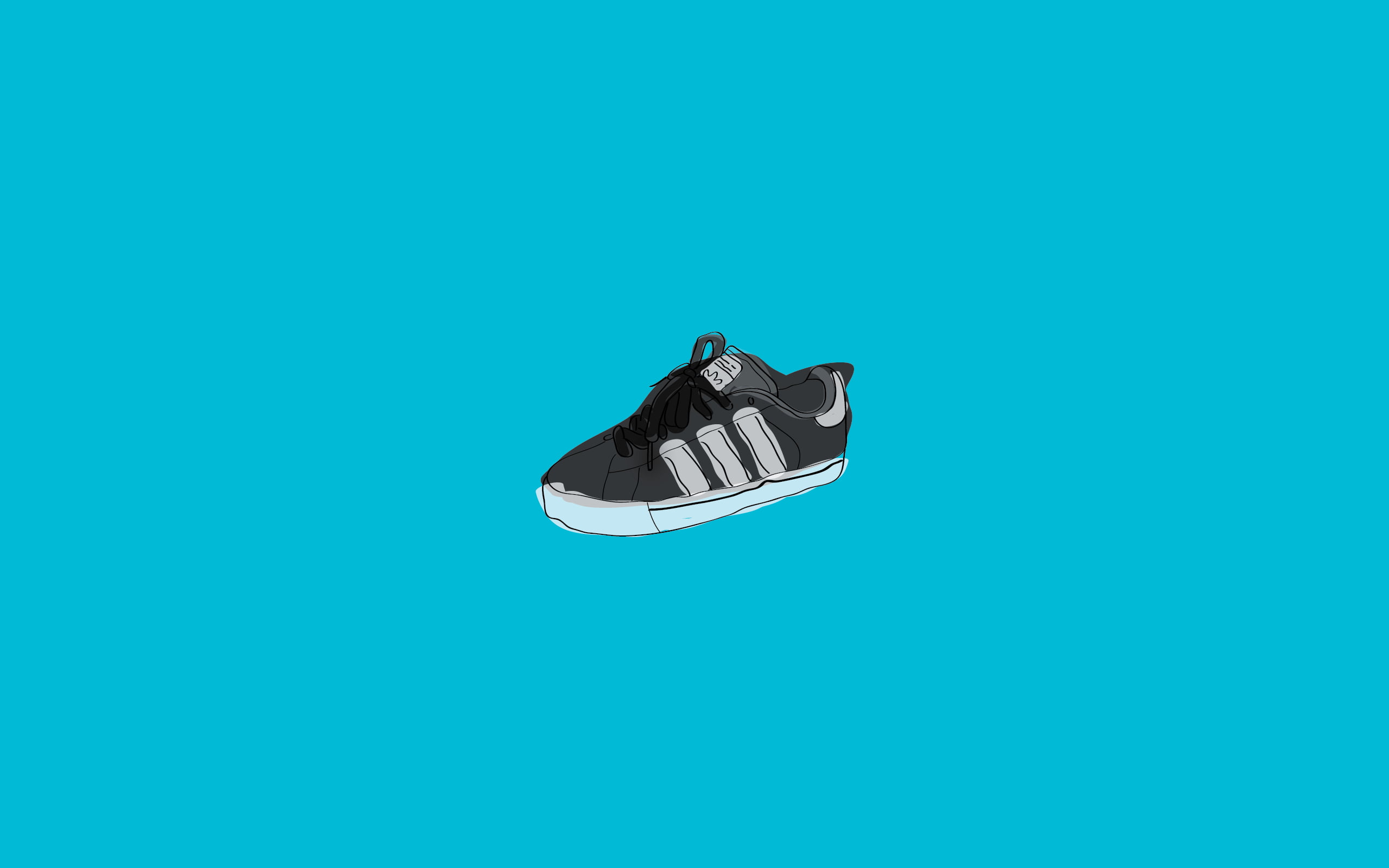 Unpaired Black Adidas Low Top Sneaker, Anime, Shoes, Adidas