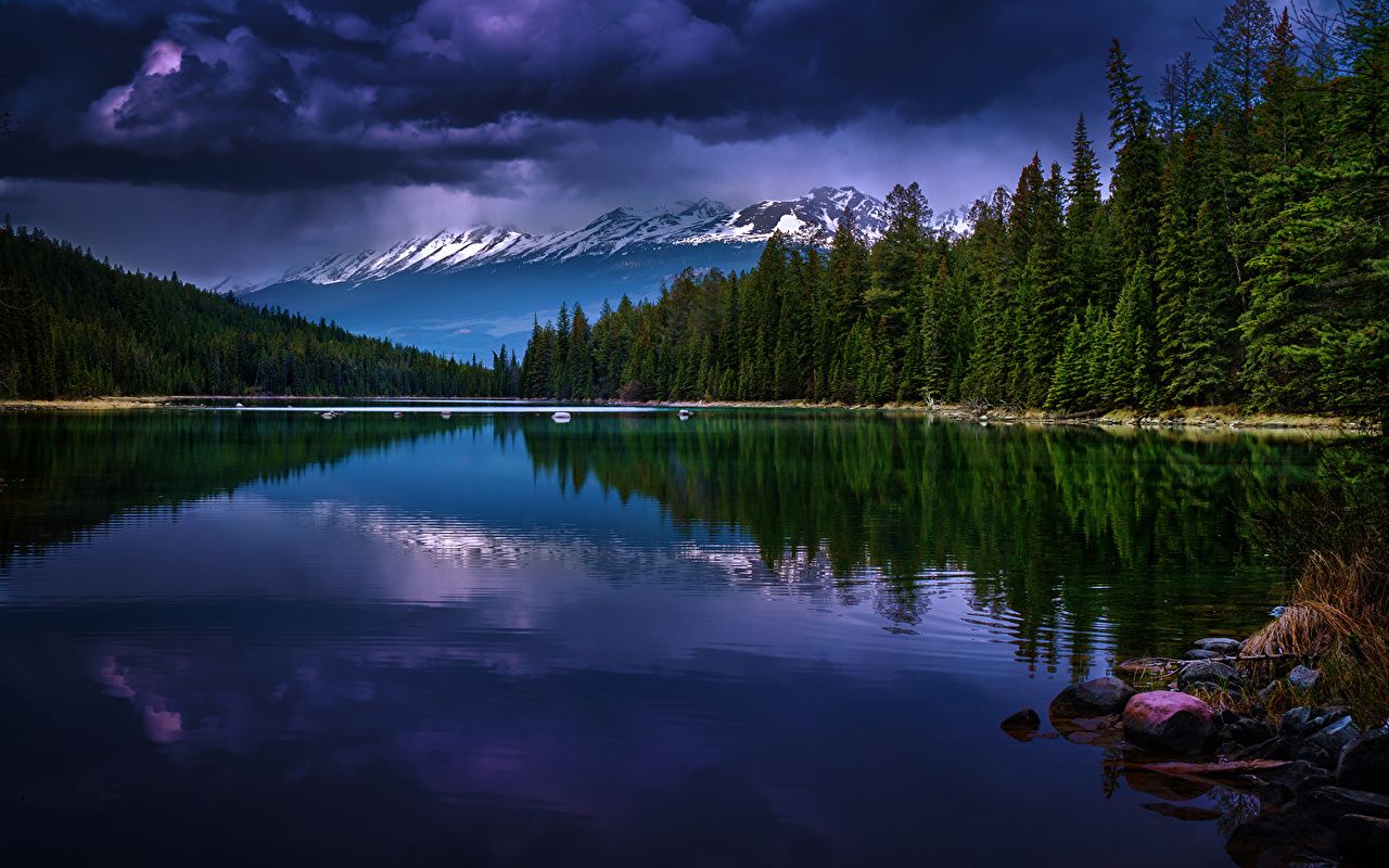 Desktop Wallpaper Jasper Park Canada Valley of Five Lakes storm
