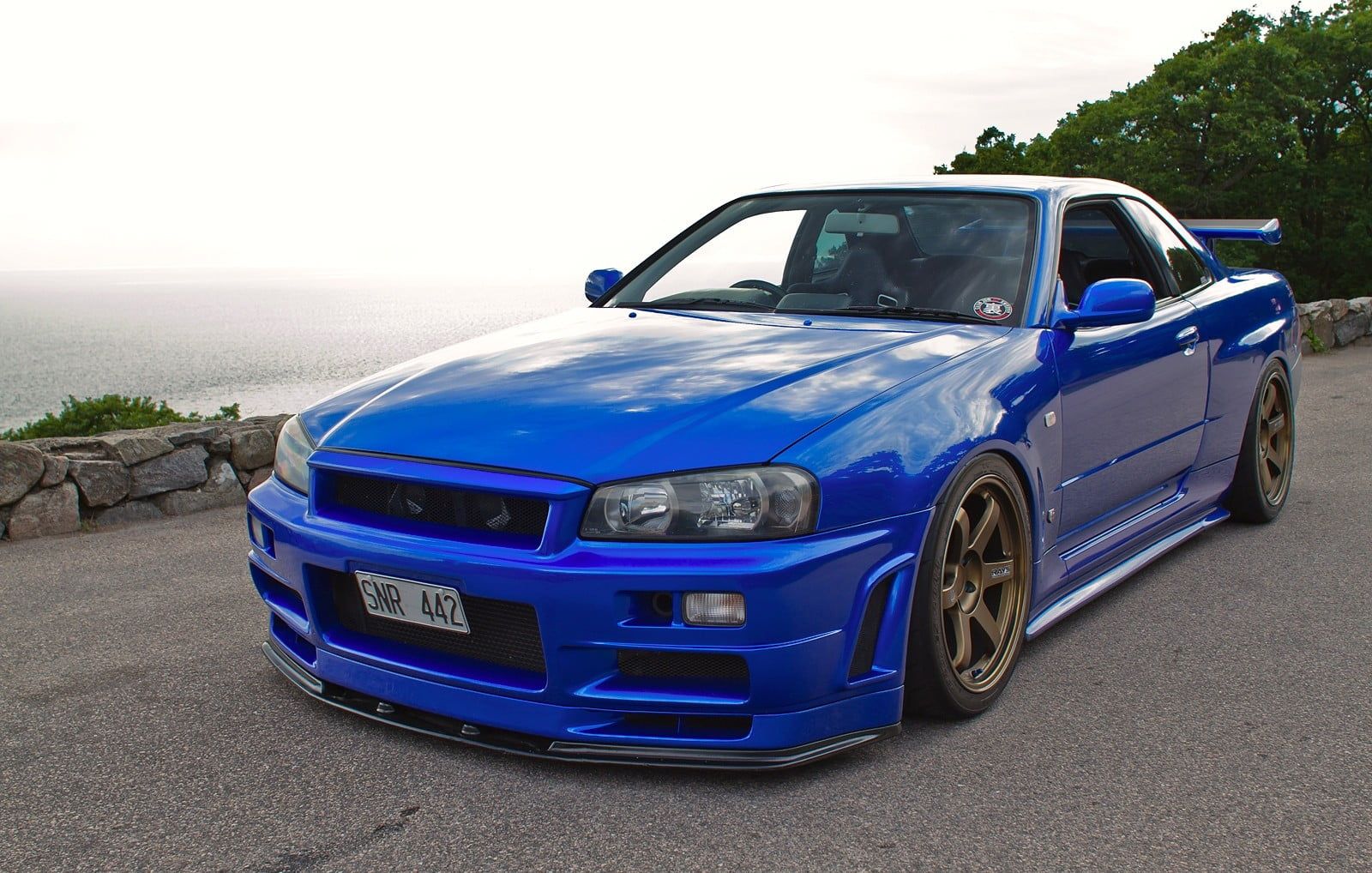 Blue Coupe, Nissan, Skyline, GT R, Skyline R34 HD Wallpaper