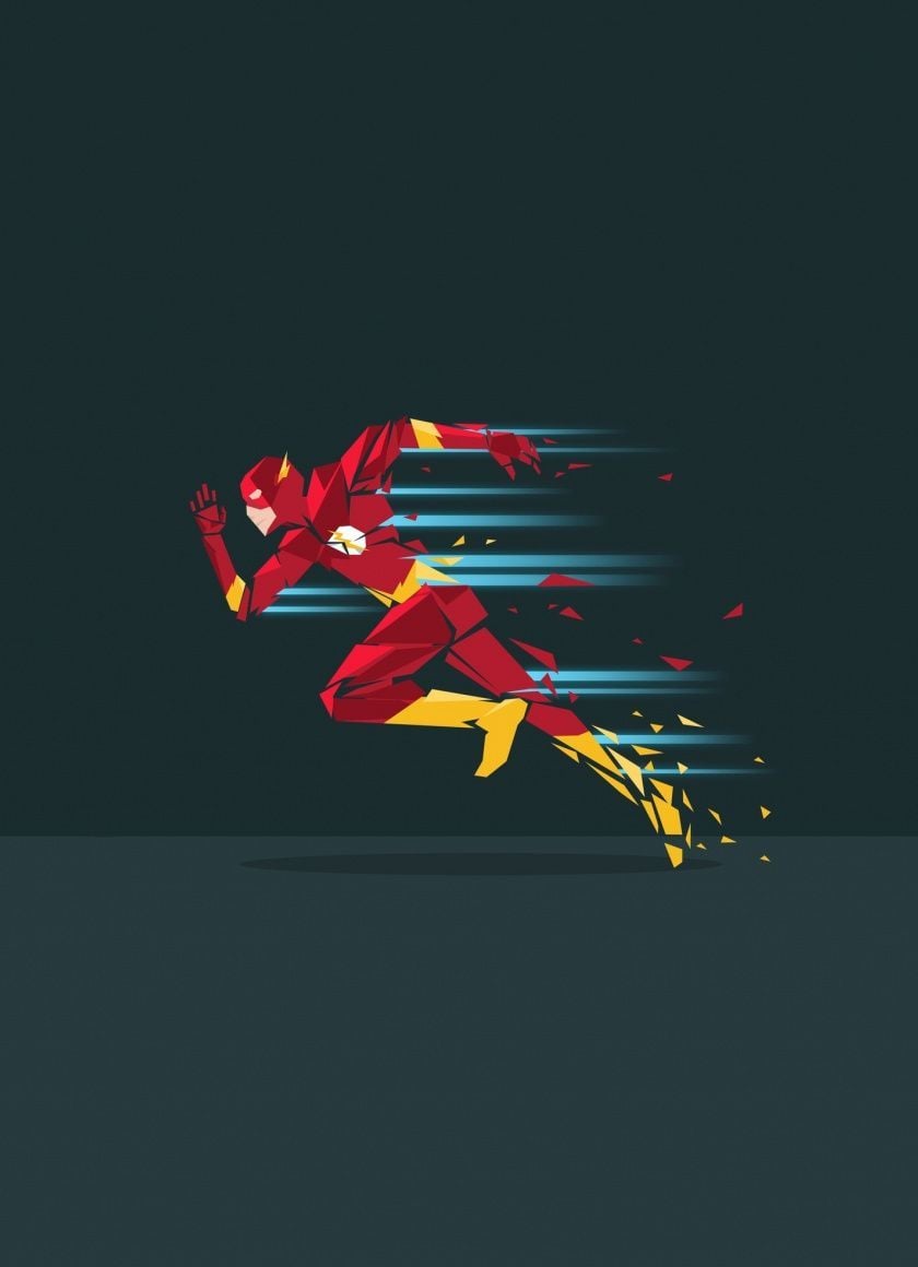 The Flash, run, superhero, minimal, art .com