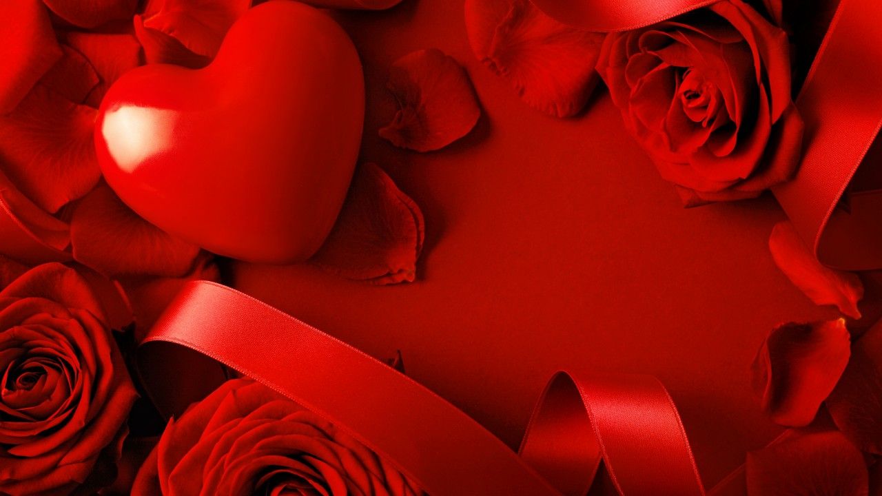 Love Roses And Hearts Wallpaper Red, HD Wallpaper