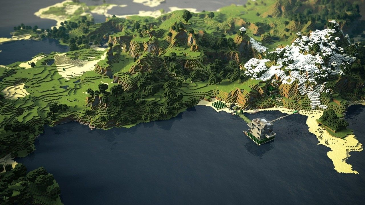 Minecraft Biome From The Sky 720p Background HD Background