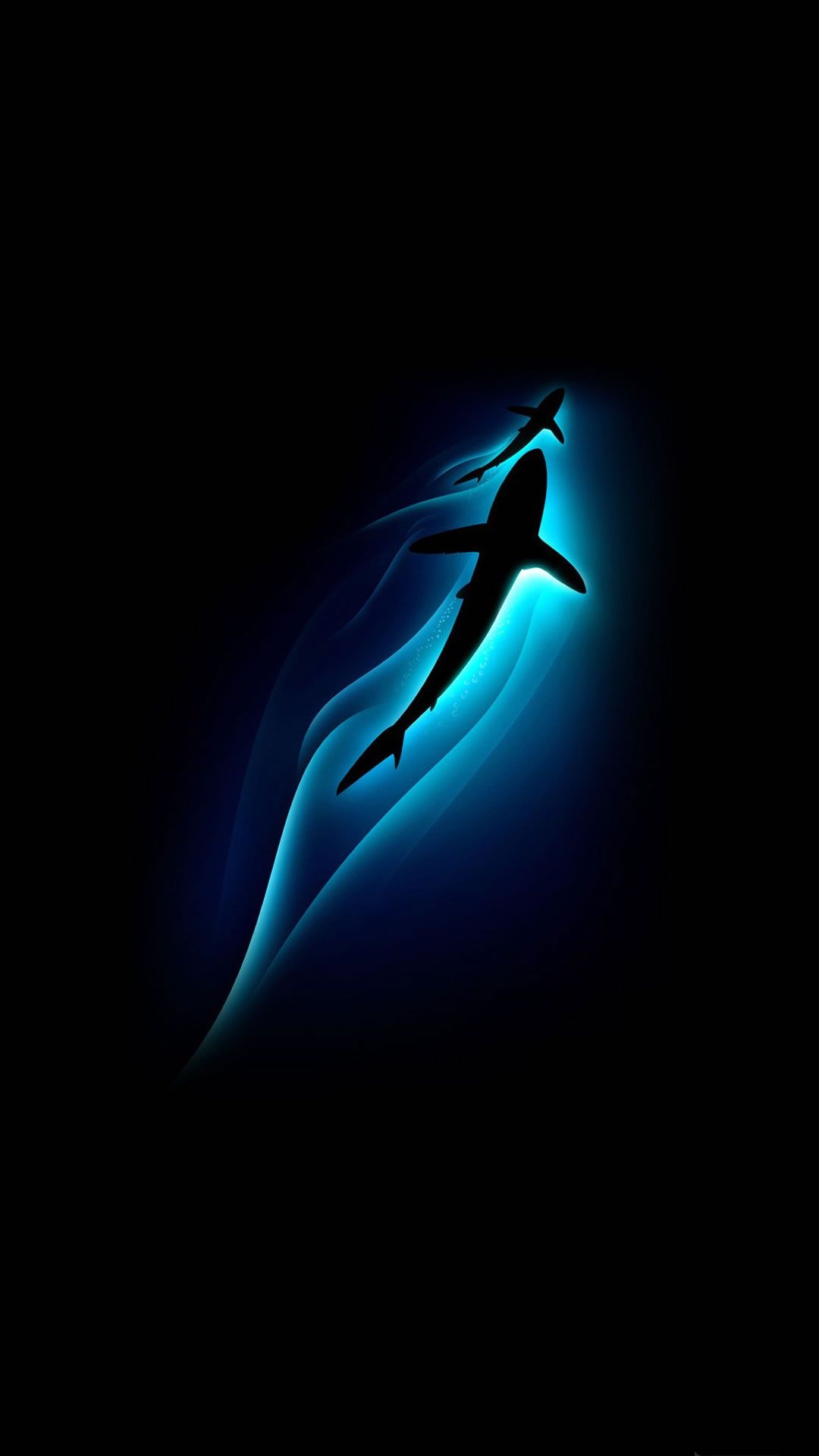 Sharks Ocean Depth Light iPhone 8 Wallpaper Free Download