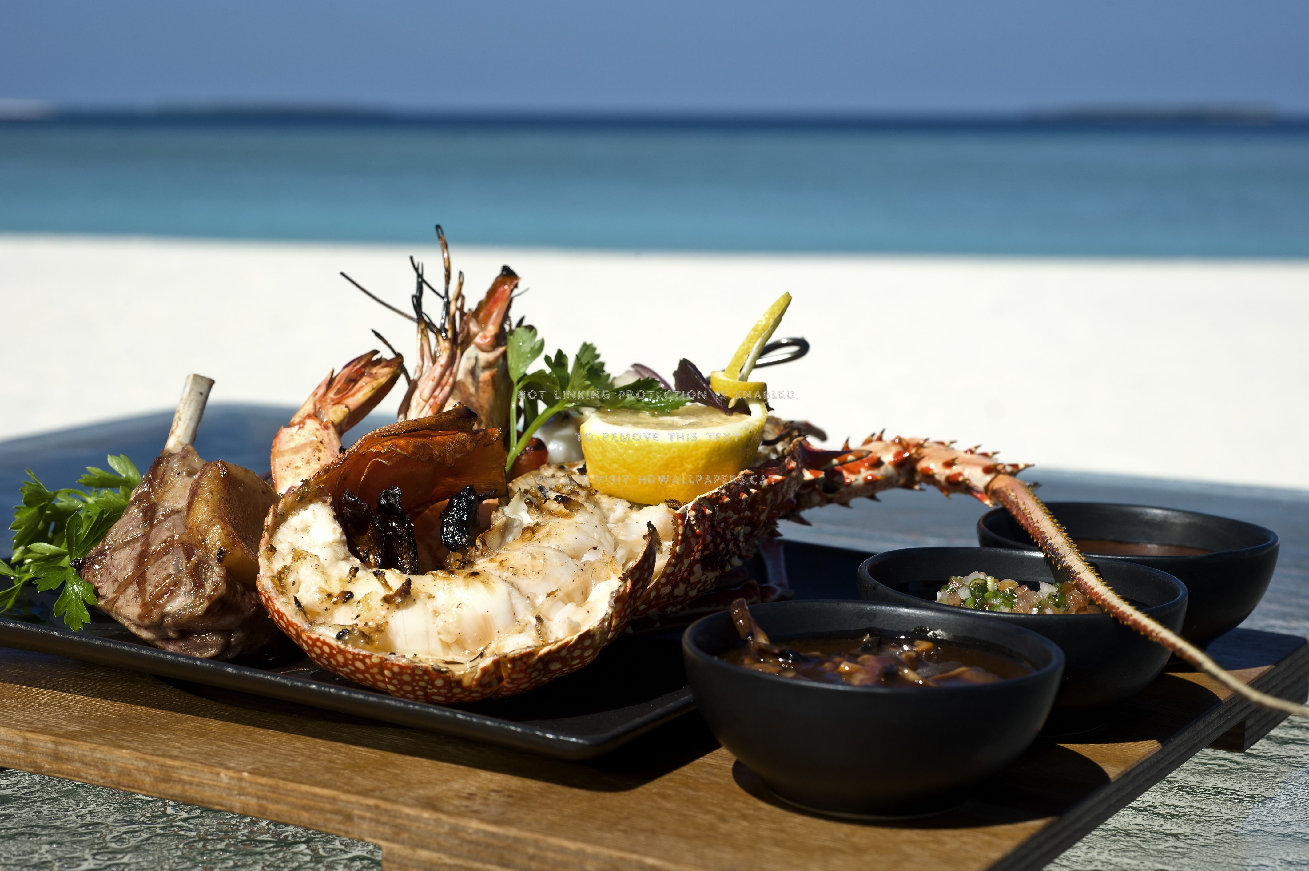 beach picnic sea barbecue crayfish lunch