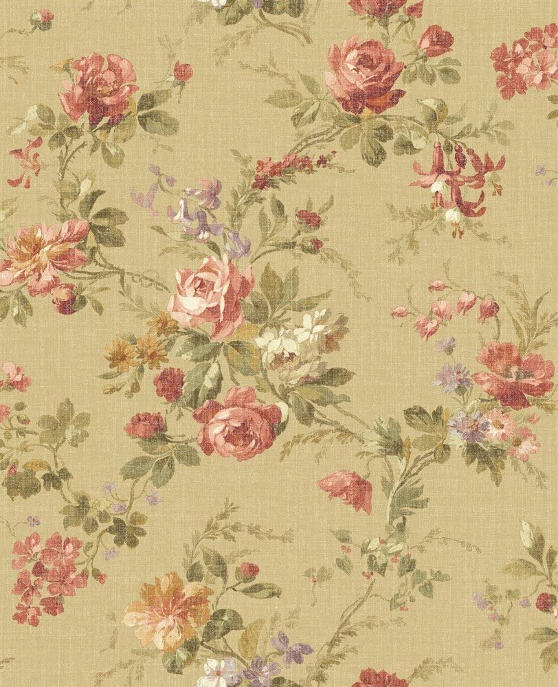 Wallpaper Designer French Country Cottage Floral Roses