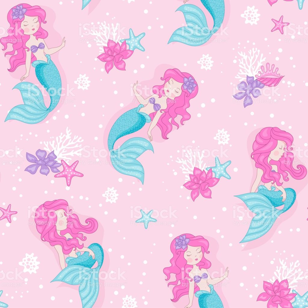 Beautiful Mermaid Pattern For Kids Tshirts Fashion Artwork