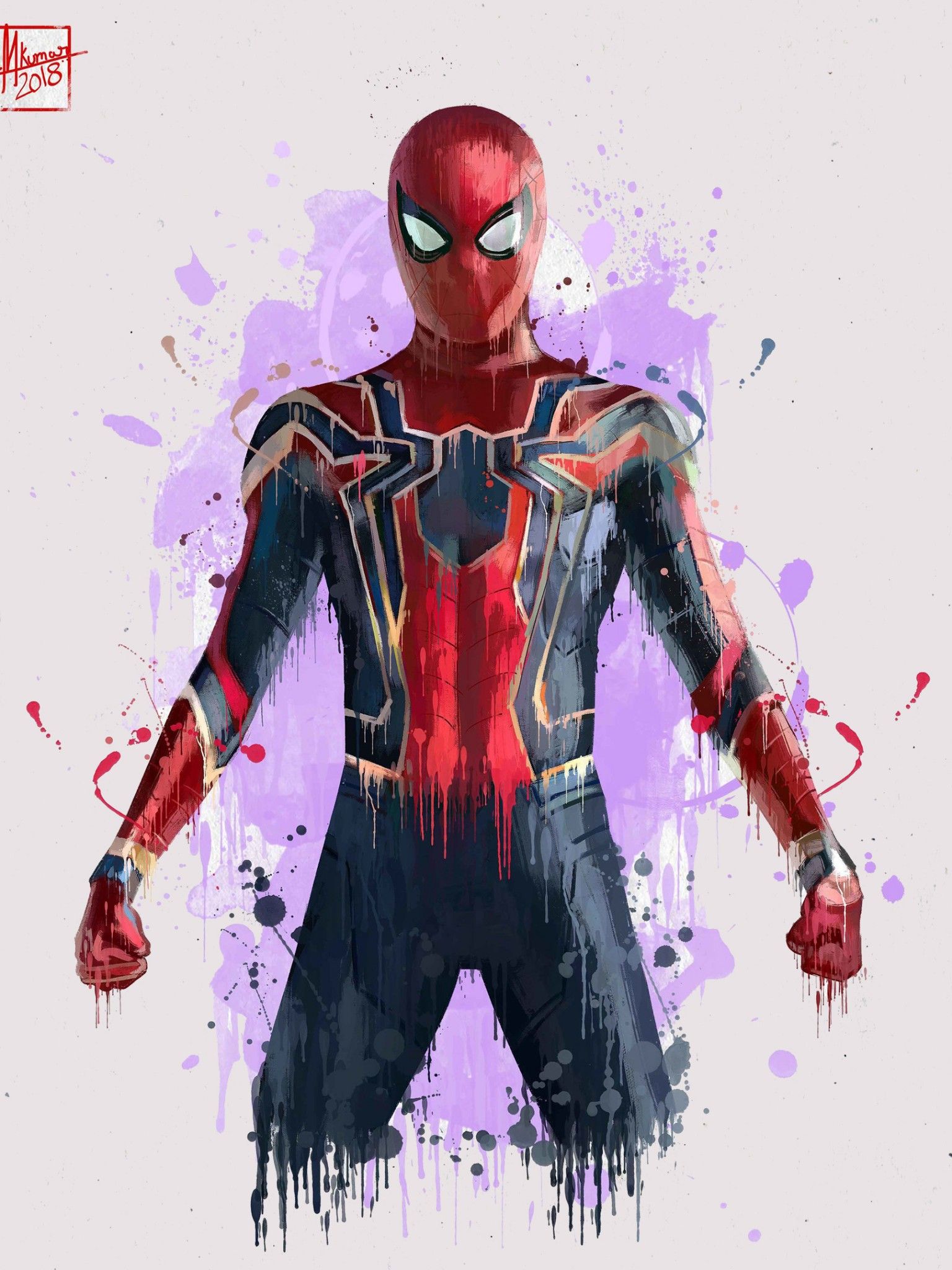 Wallpaper Iron Spider, Spider Man, Avengers: Infinity War, Artwork