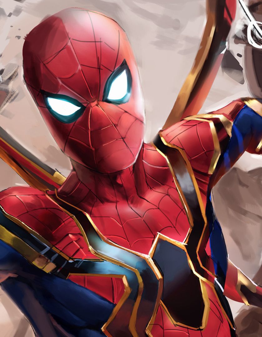 Download 840x1336 Wallpaper Iron Suit, Spider Man, Avengers