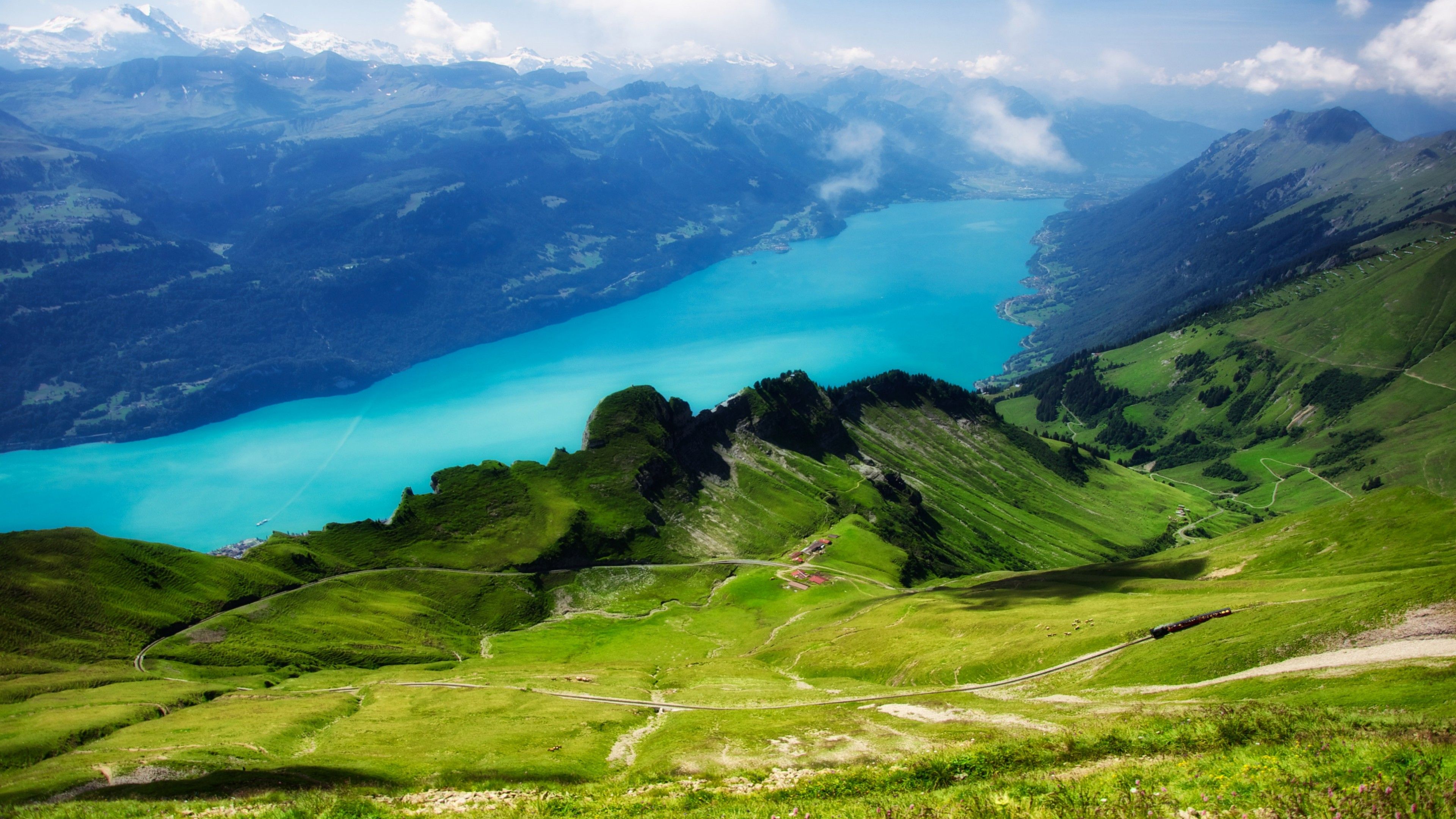 Wallpaper Switzerland, 5k, 4k wallpaper, Alps, mountains, meadows, lake, Nature