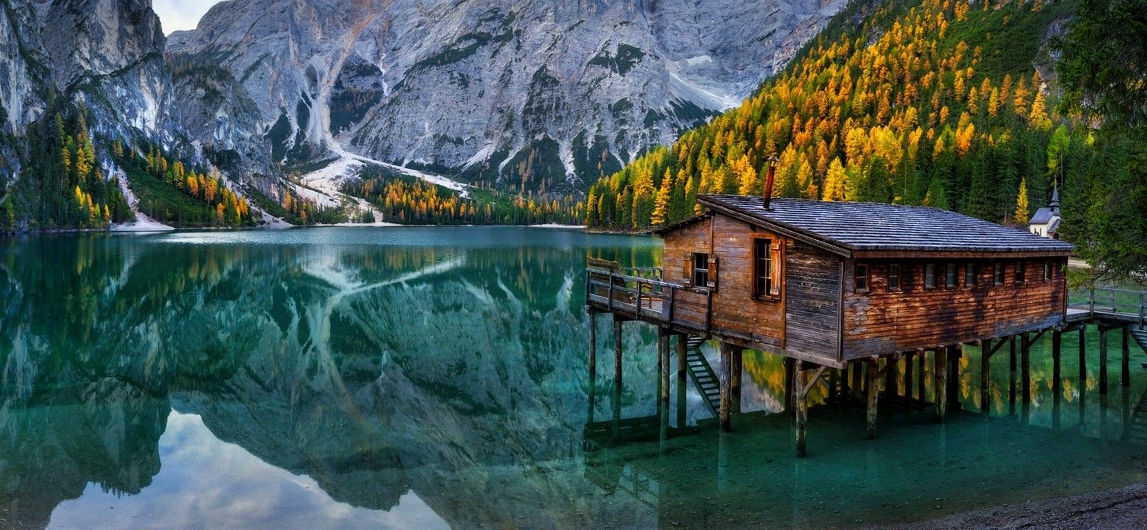 #turquoise, #landscape, #chapel, #lake, #forest, #water