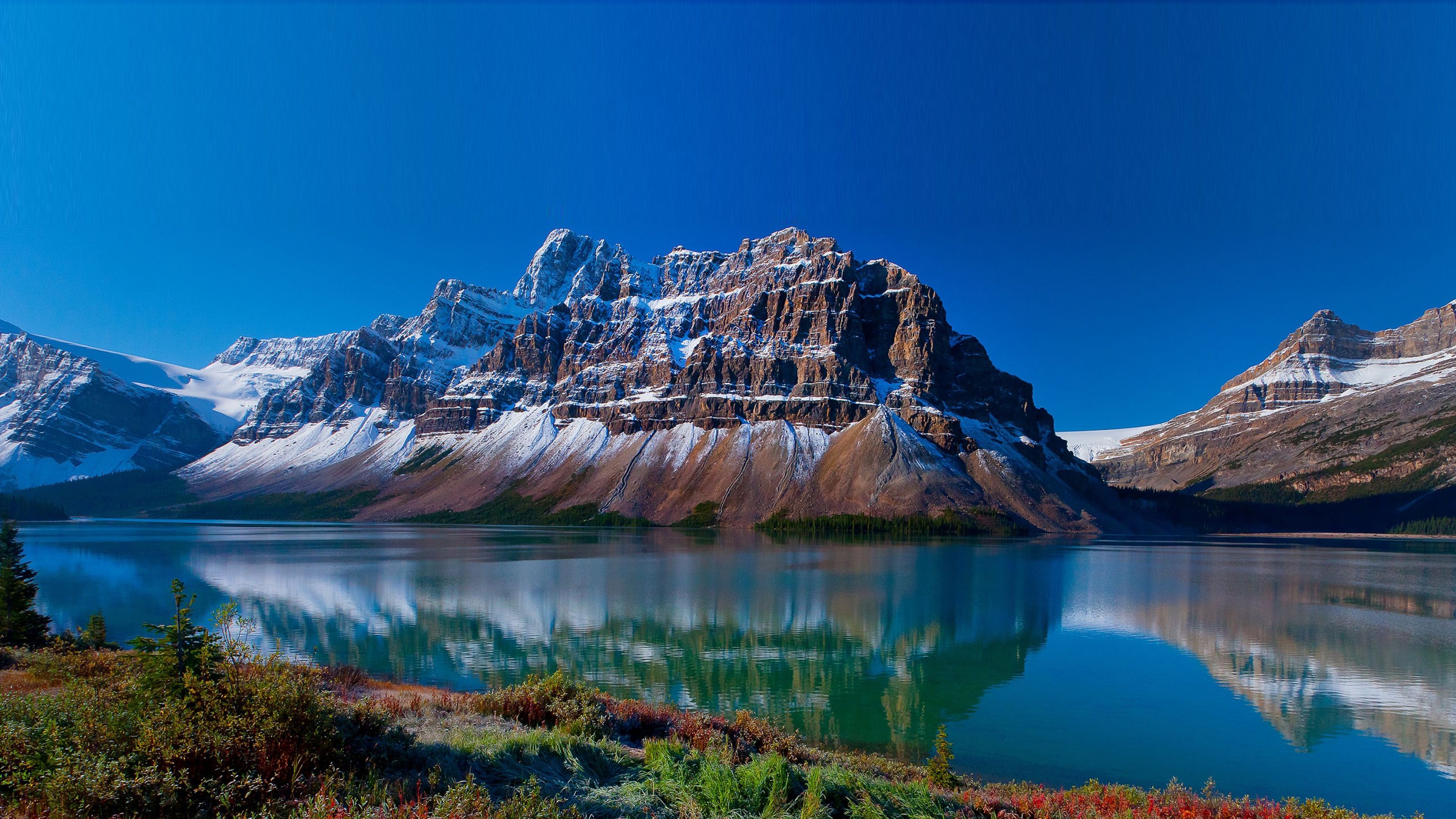Wallpaper National Park Alberta Canada Fjord Alps Rocks Mountains