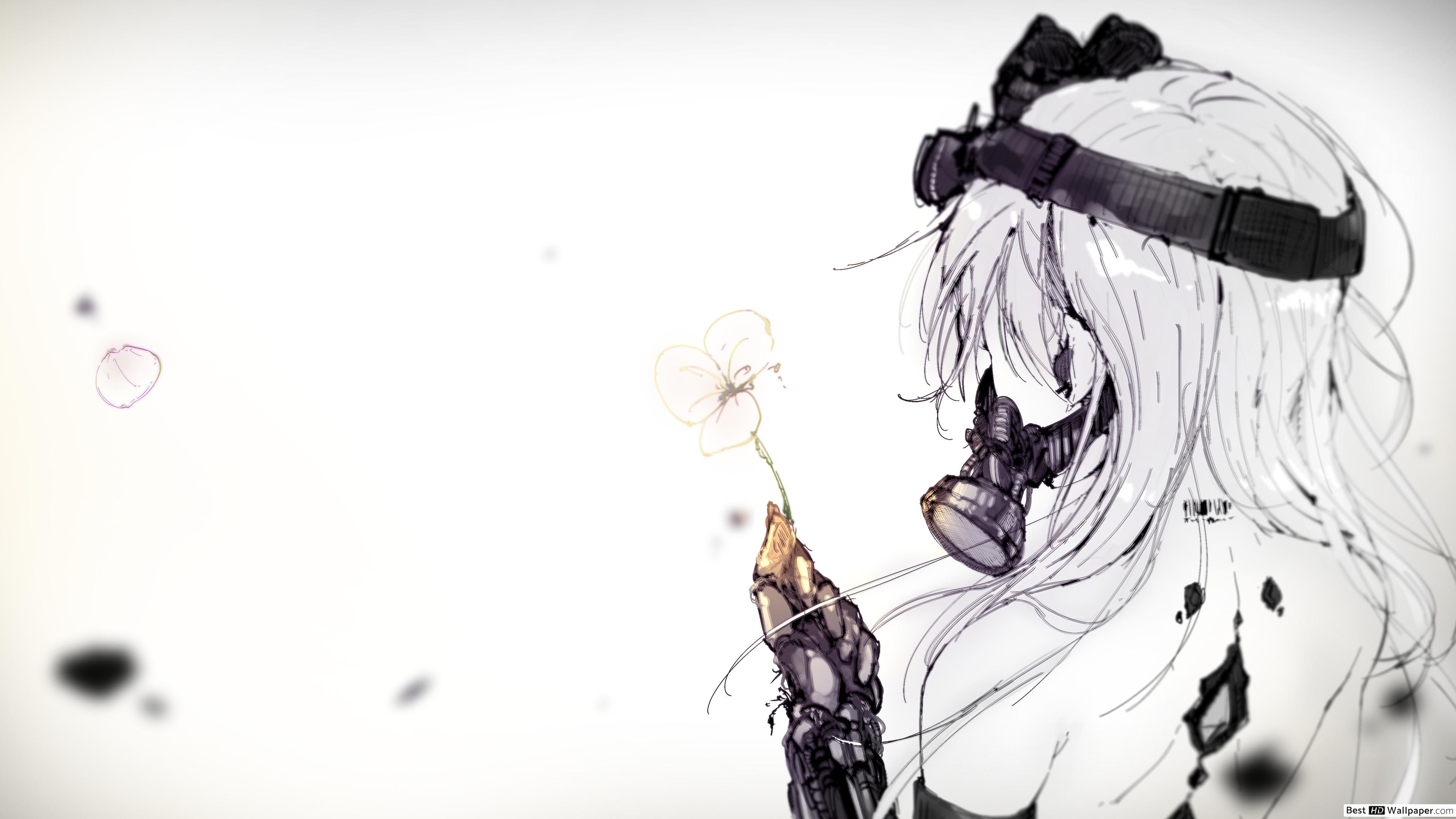 Anime girl with a mask HD wallpaper download