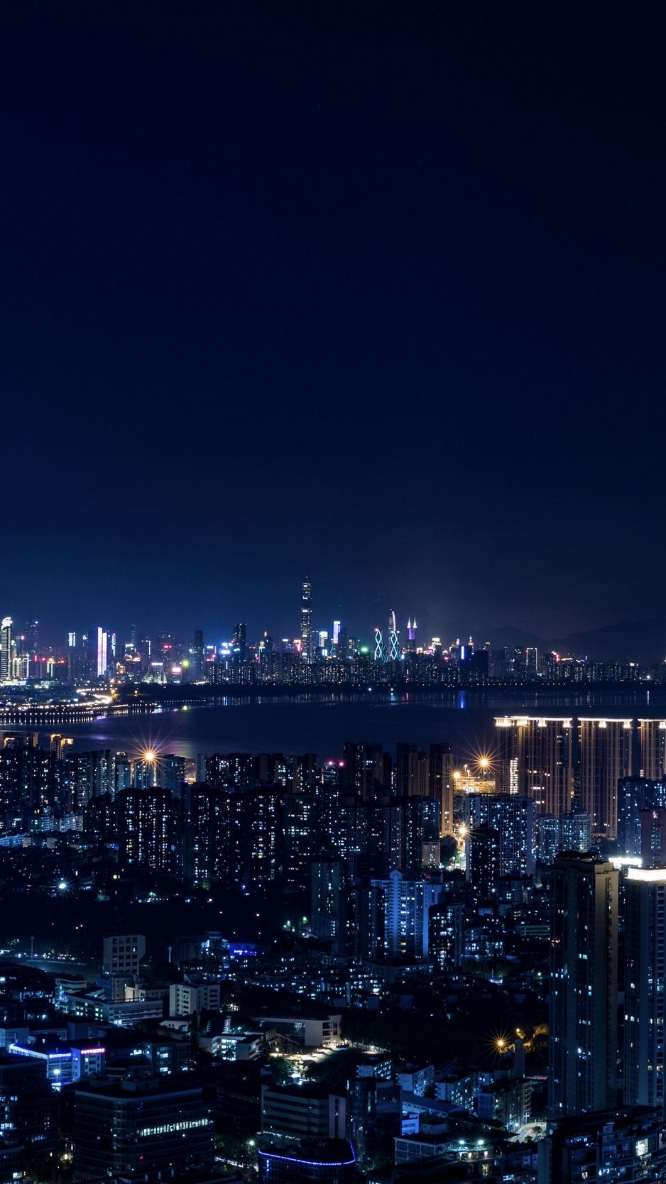 Wallpaper Night City, City Lights, Metropolis, Night Lights At Night iPhone Wallpaper & Background Download
