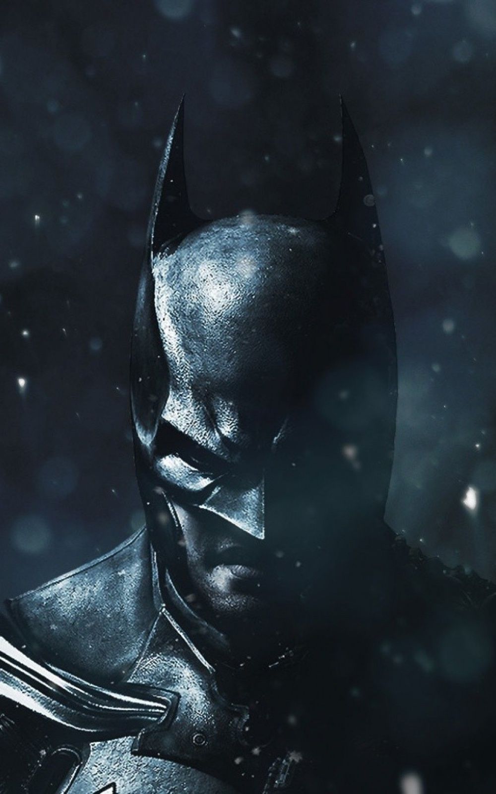 Free download Black Batman Falling Snow Android Wallpaper download