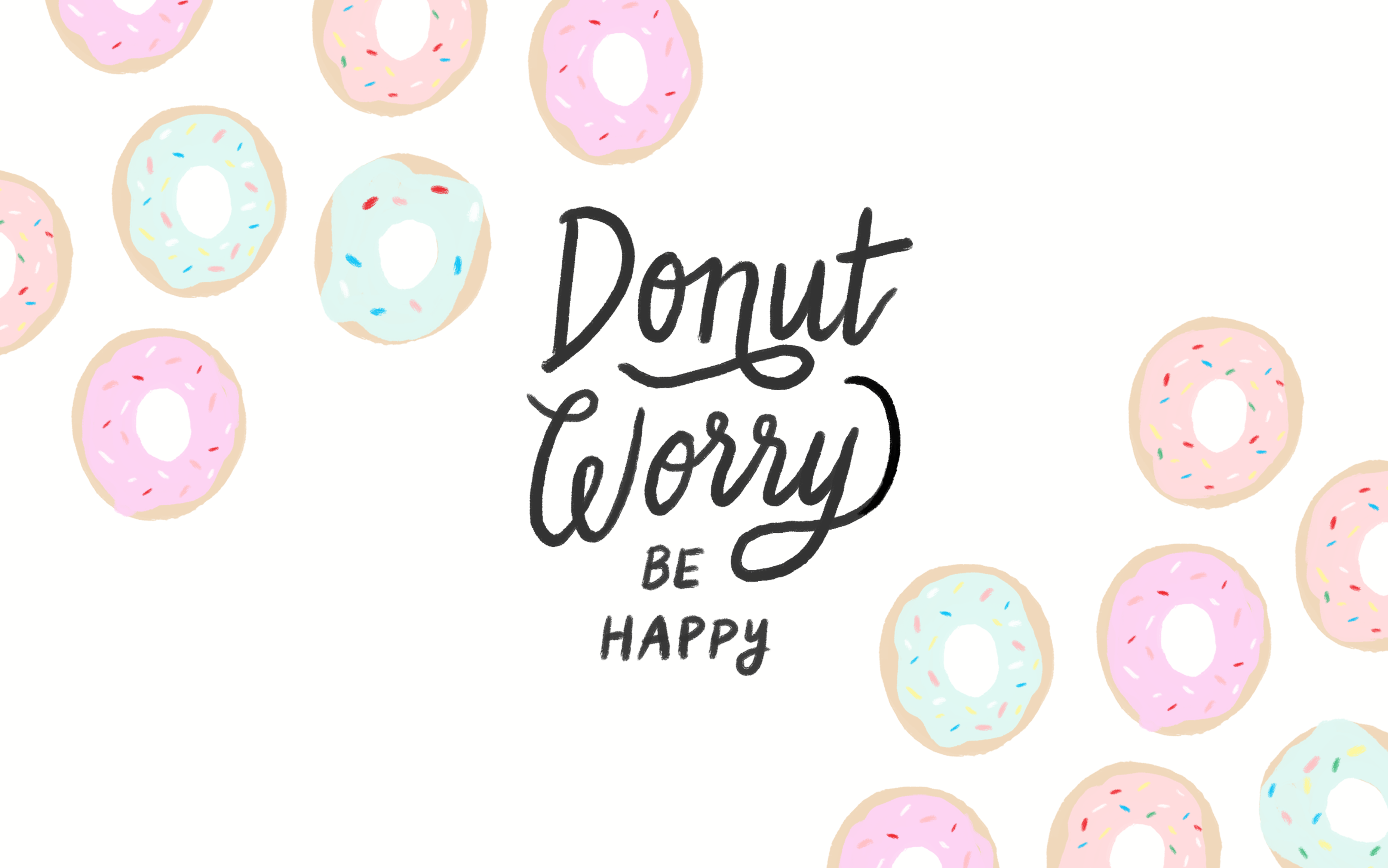 Cute Wallpaper Donut Touch Worry Be Happy Desktop, HD