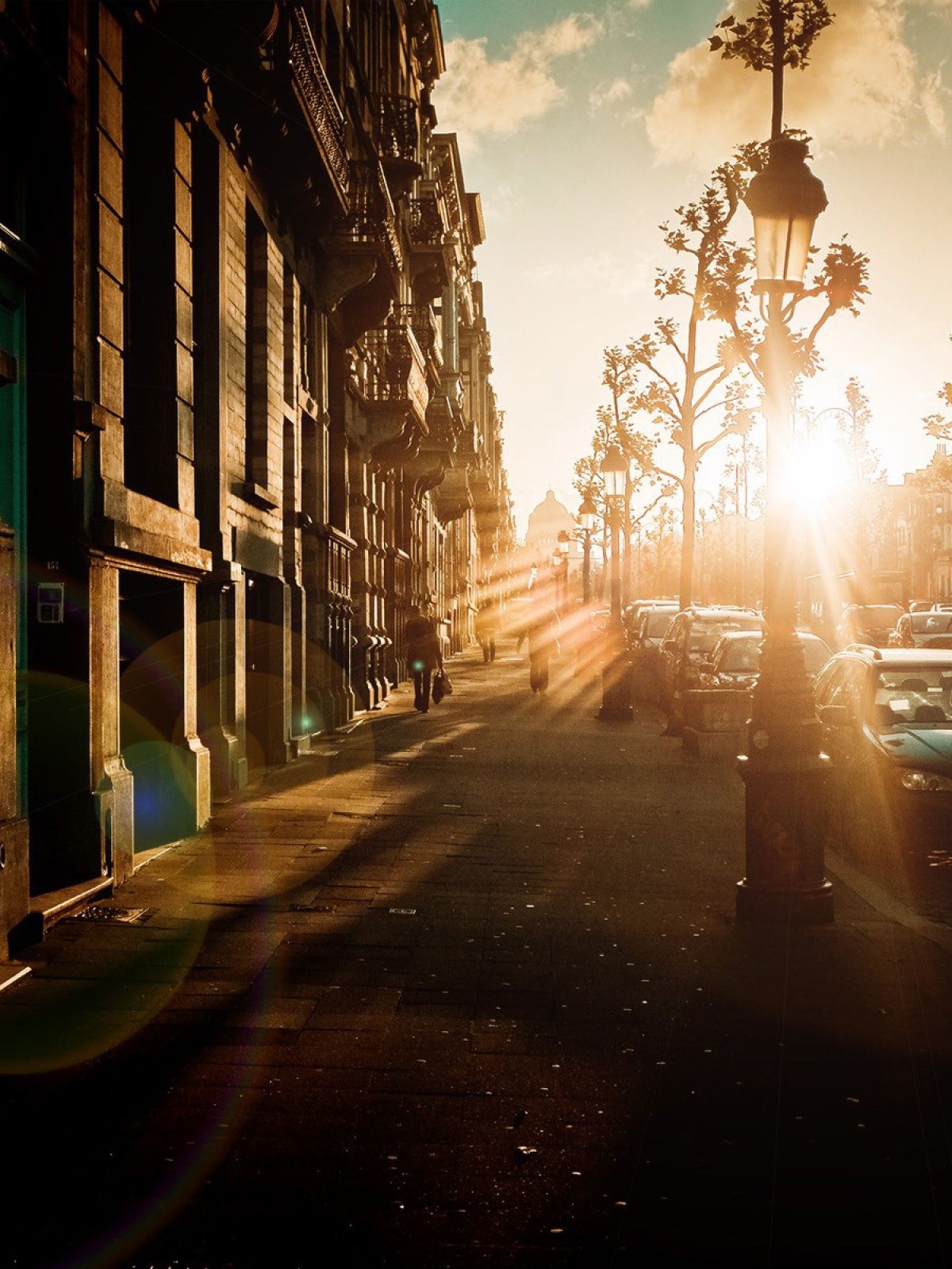 Cityscape Sunlight Street wallpaper. iOS wallpaper and Android