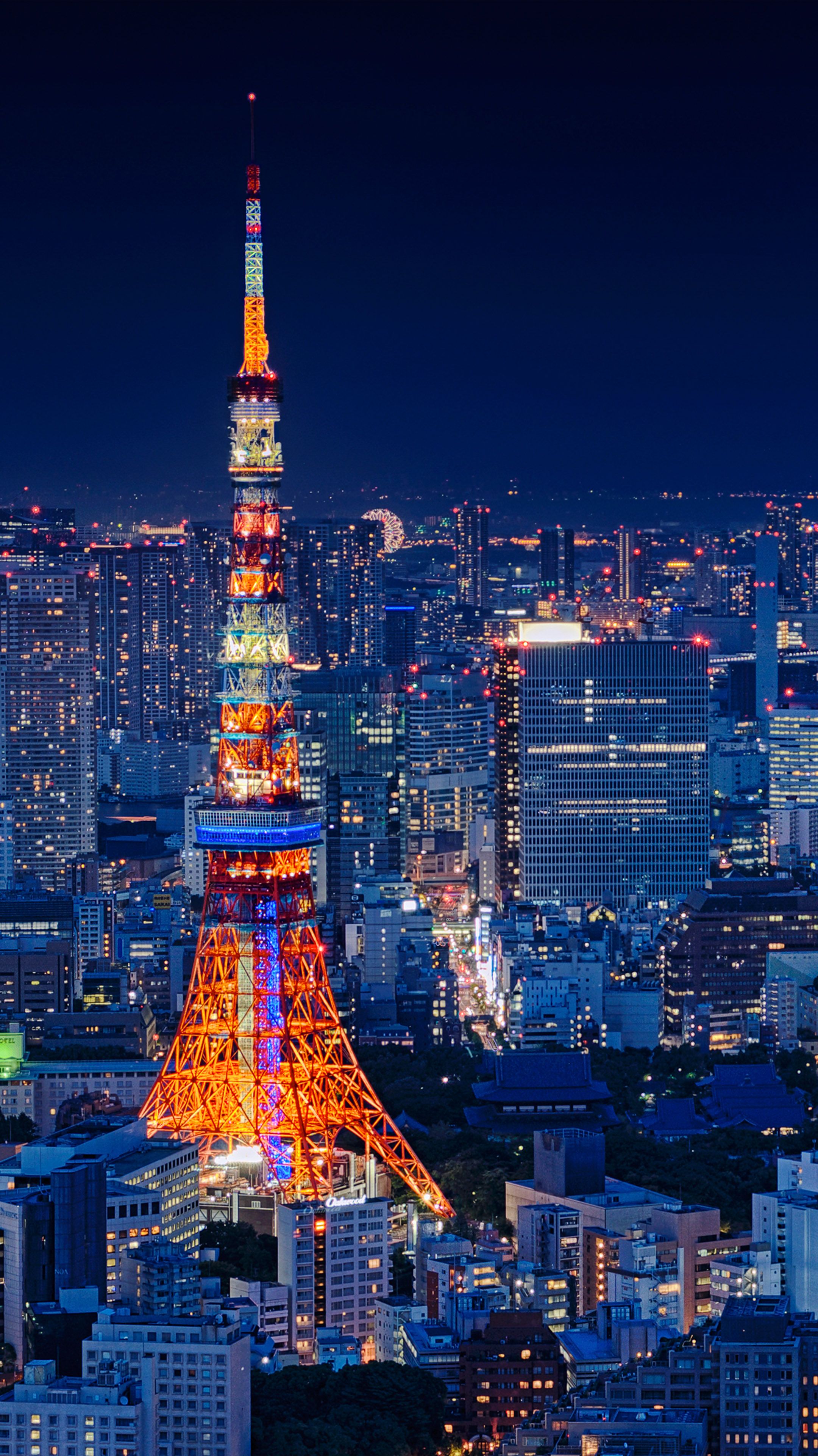 Tokyo Tower Japan Night Cityscape Free 4K Ultra HD Mobile Wallpaper