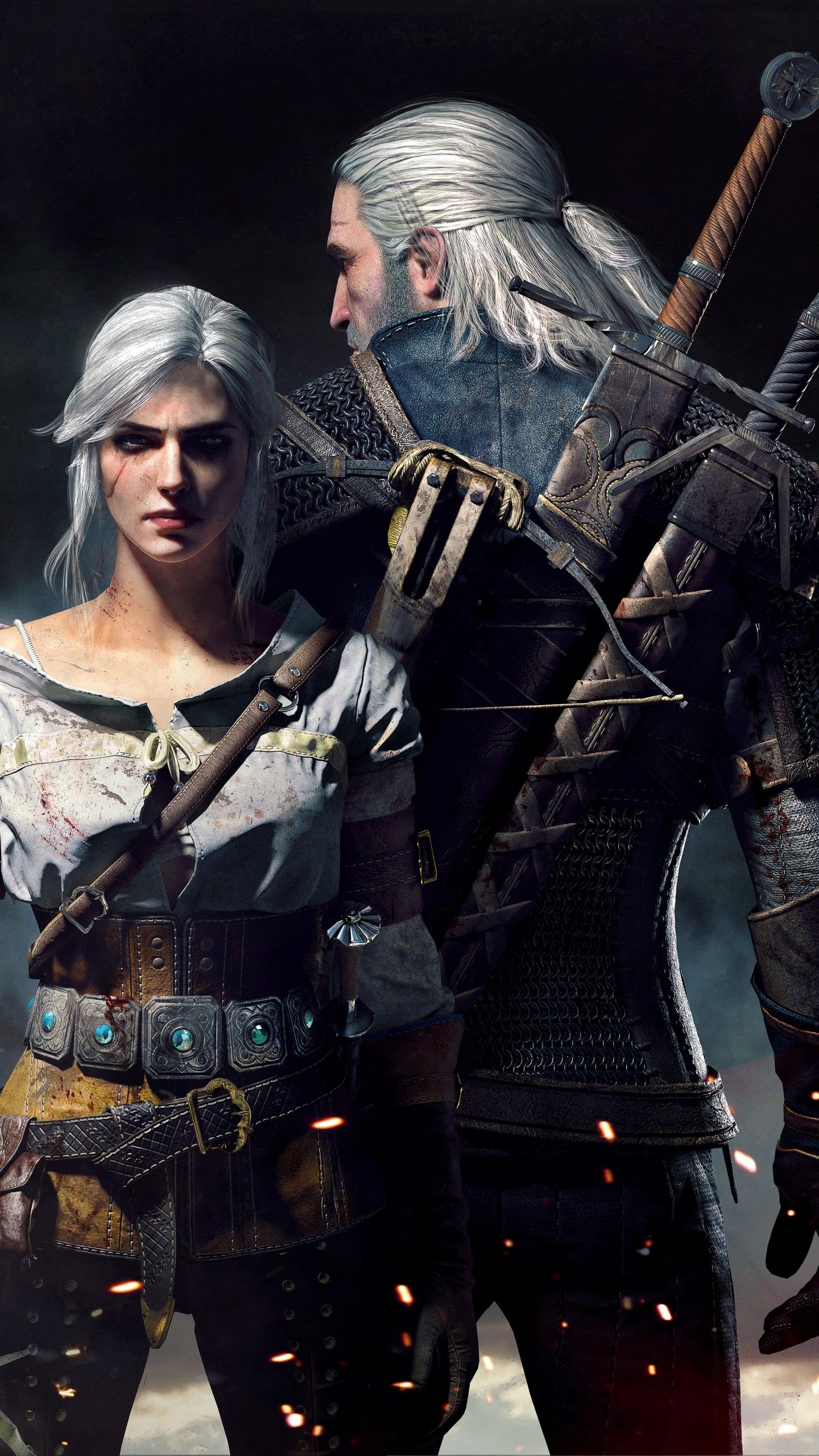 Wallpaper Geralt, Ciri, The Witcher 3, Wild Hunt, 5K, Games