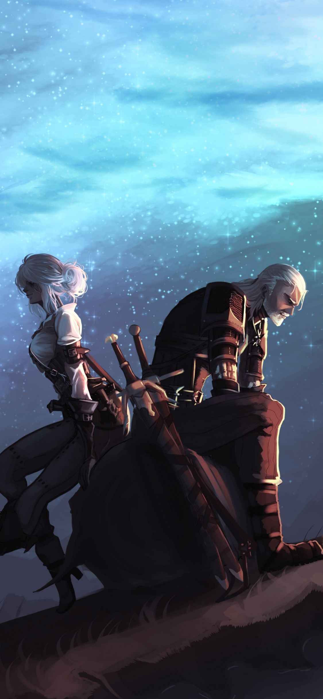 wallpaper 1125x2436 geralt of rivia