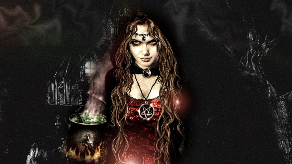 Fantasy witch magic girl girls art artwork wallpaperx1890