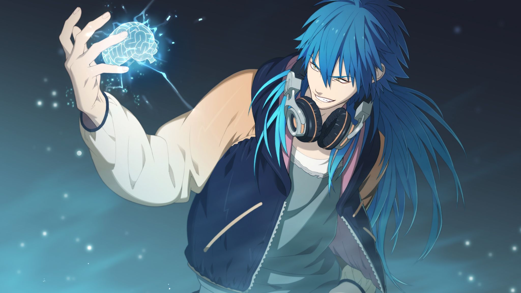 Aoba using his Scrap power in a game of Rhyme, except that he