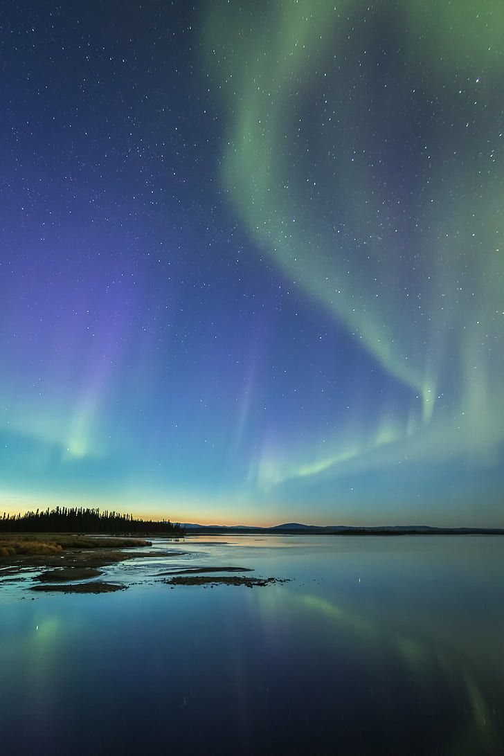 HD wallpaper: Aurora Borealis, Dawn, Auroras, northern lights, Alaska, spring