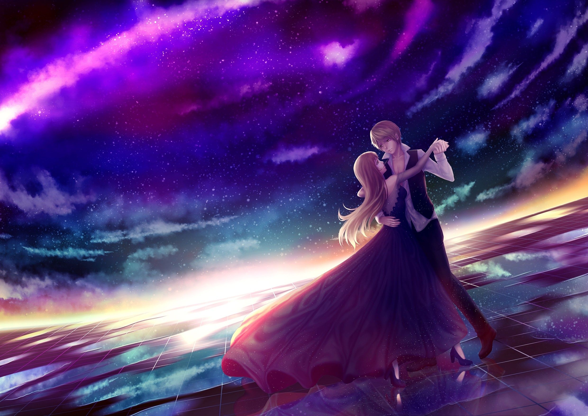 Romantic Anime Dance Drawings