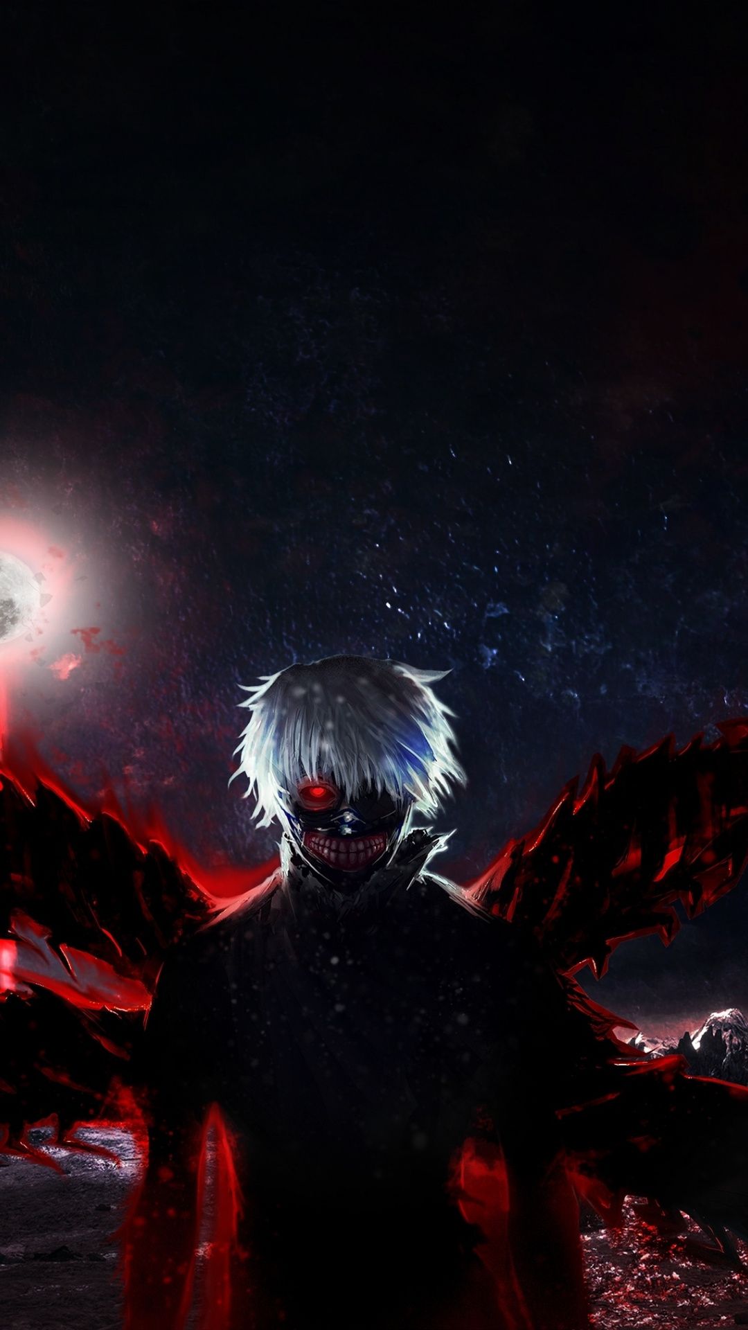 Download 1080x1920 wallpaper tokyo ghoul, dark, anime boy, artwork