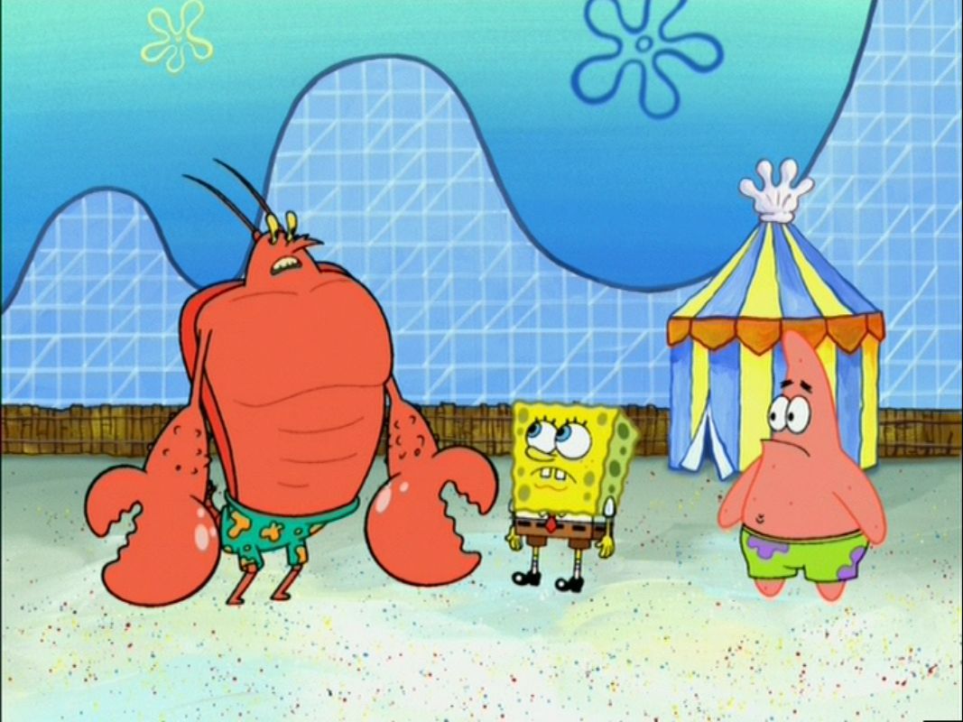 Larry the lobster and Spongebob and Patrick