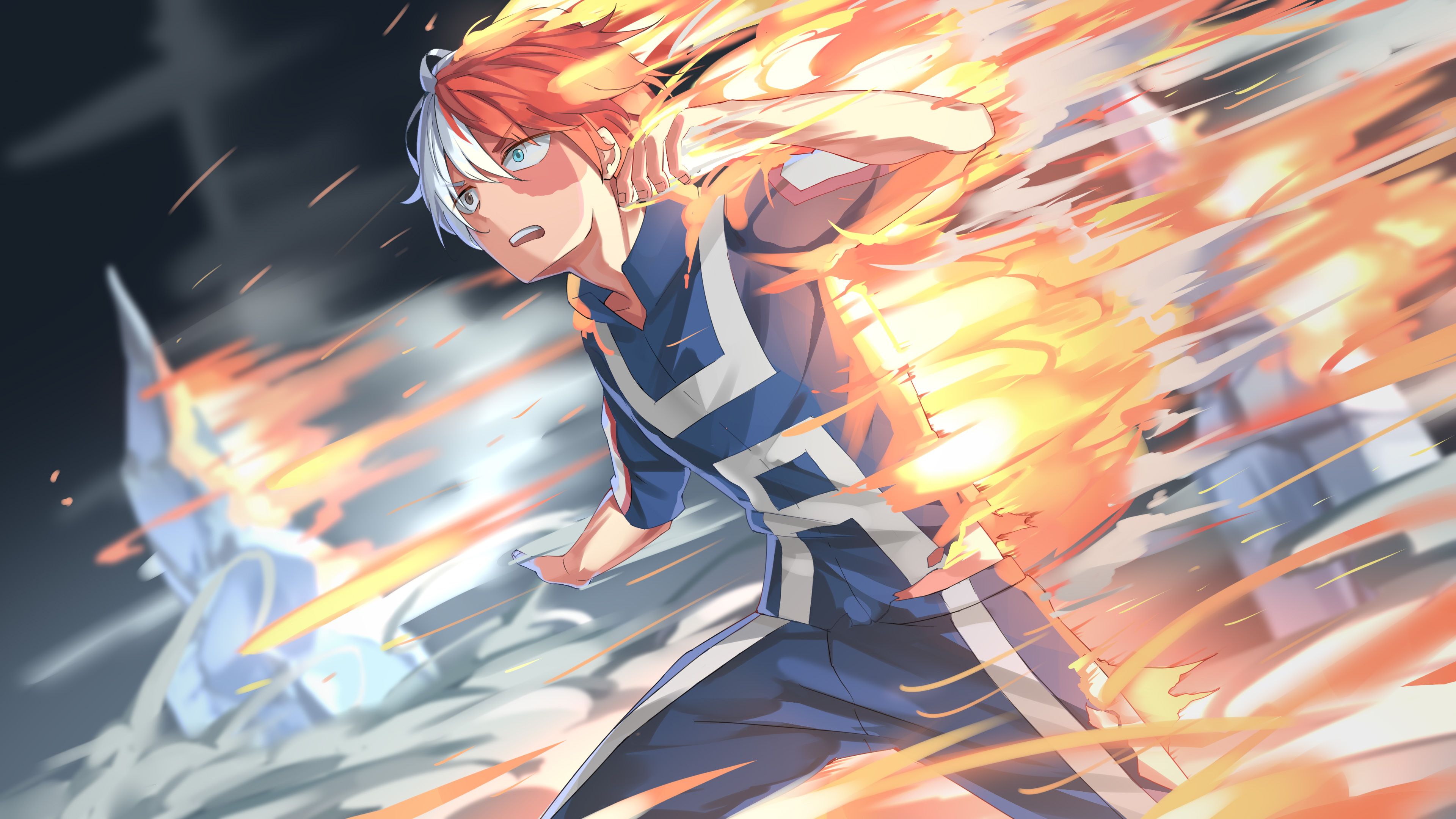 Shoto Todoroki from My Hero Academia Anime Wallpaper 4k Ultra HD
