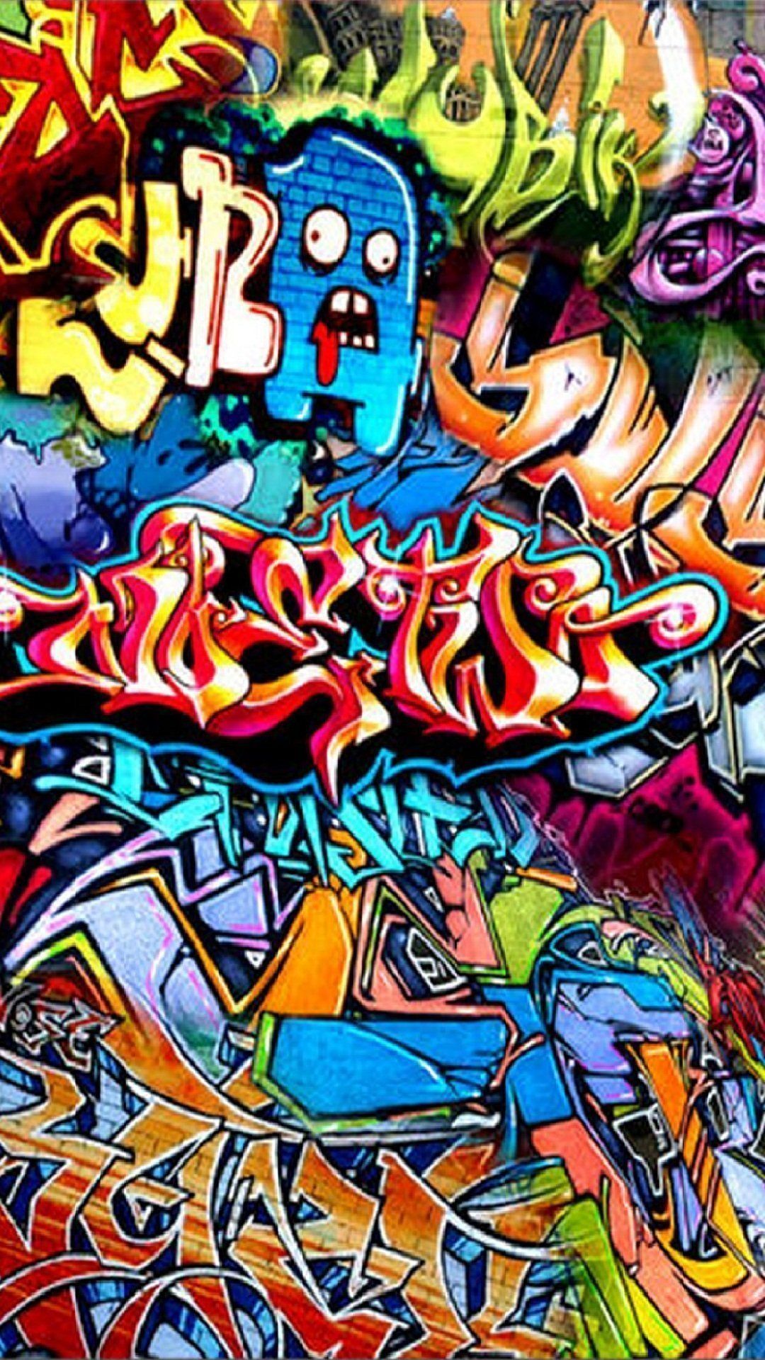 Graffiti HD colorful scary iPhone mobile wallpapers Abstract Mobile