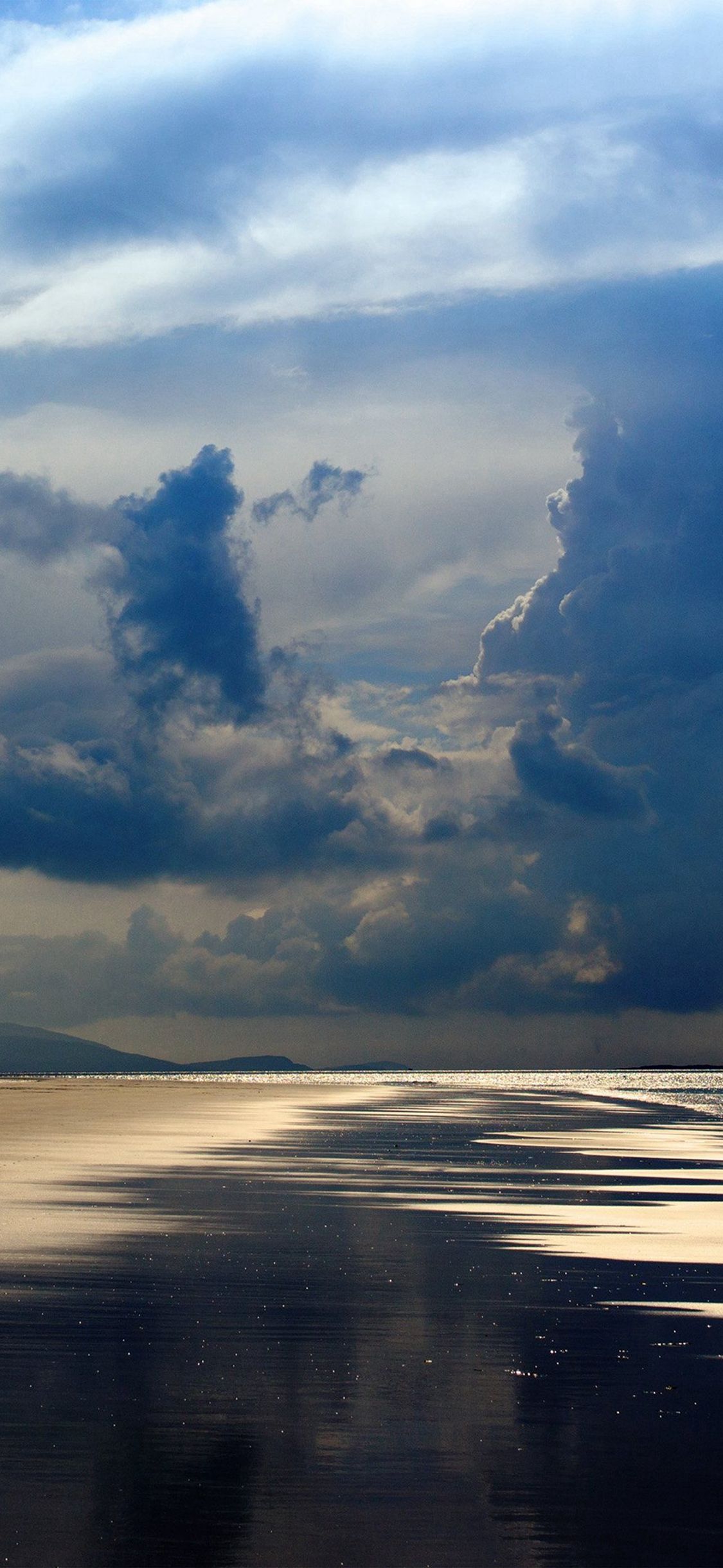 Beach Sea Summer Rain Cloud Nature iPhone X Wallpaper Free Download