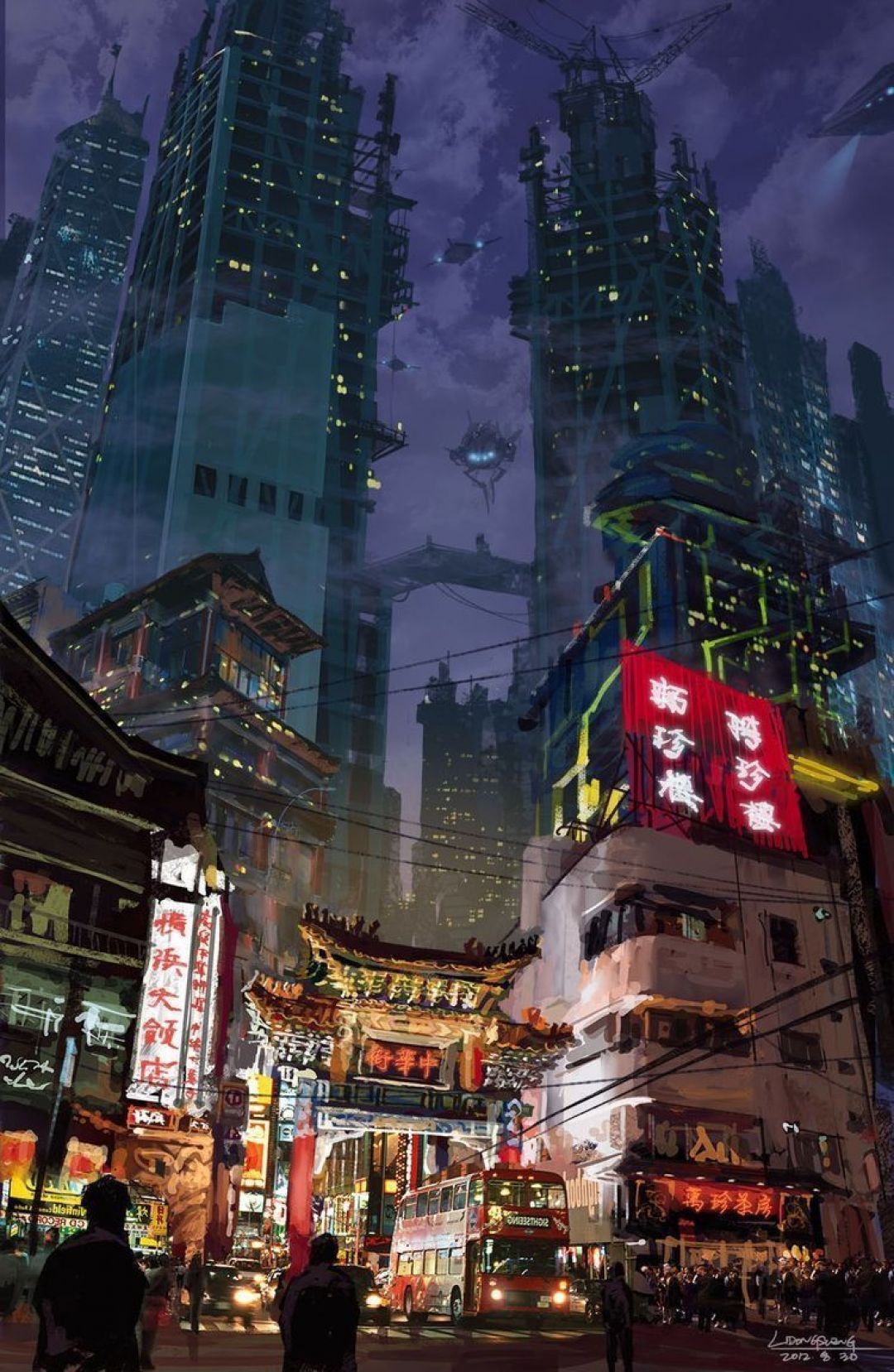 Japanese Anime City, iPhone, Desktop HD Background
