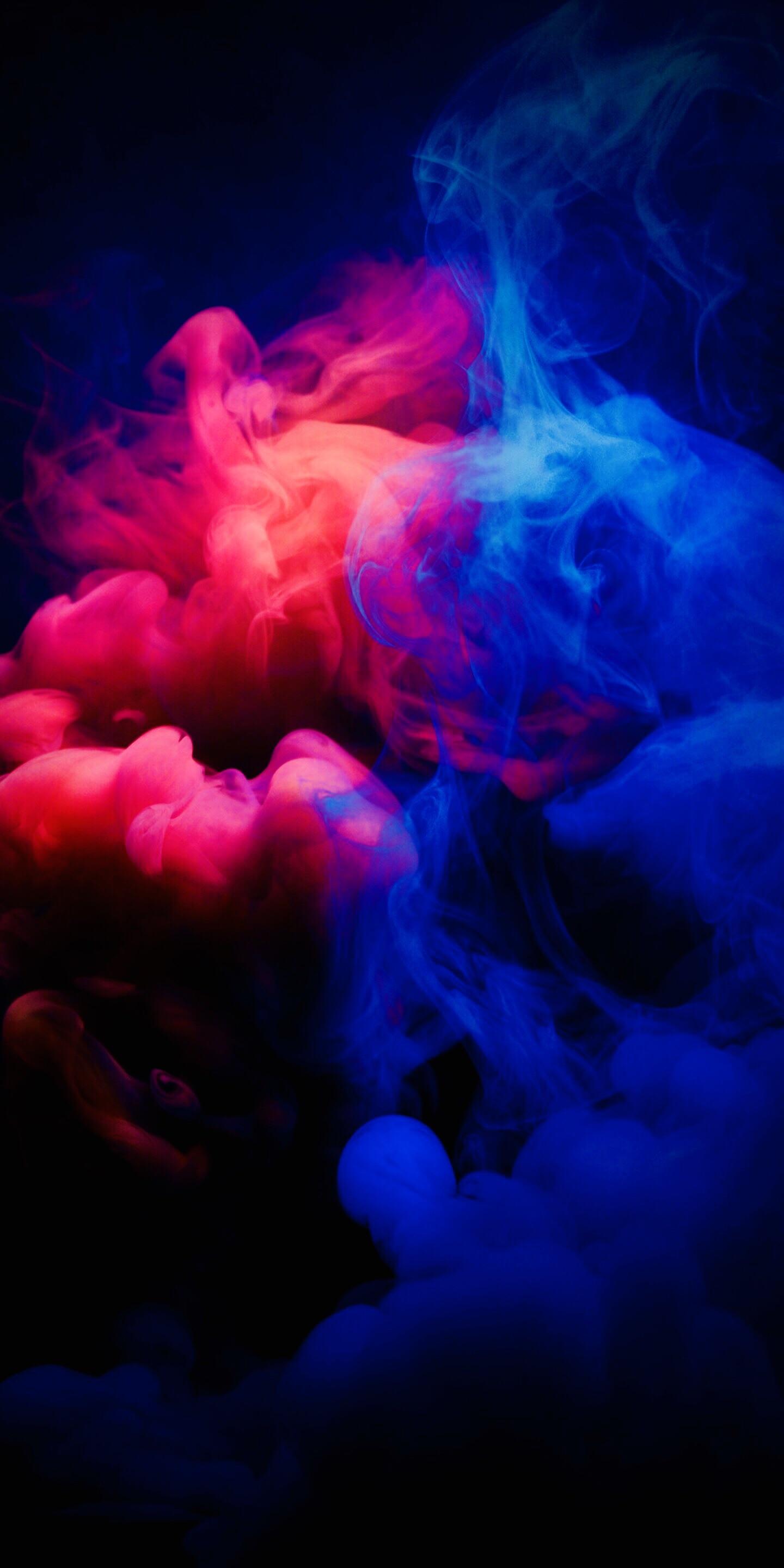 Nice Wallpaper For iPhone X Blue Red Smoke Wallpaper & Background Download