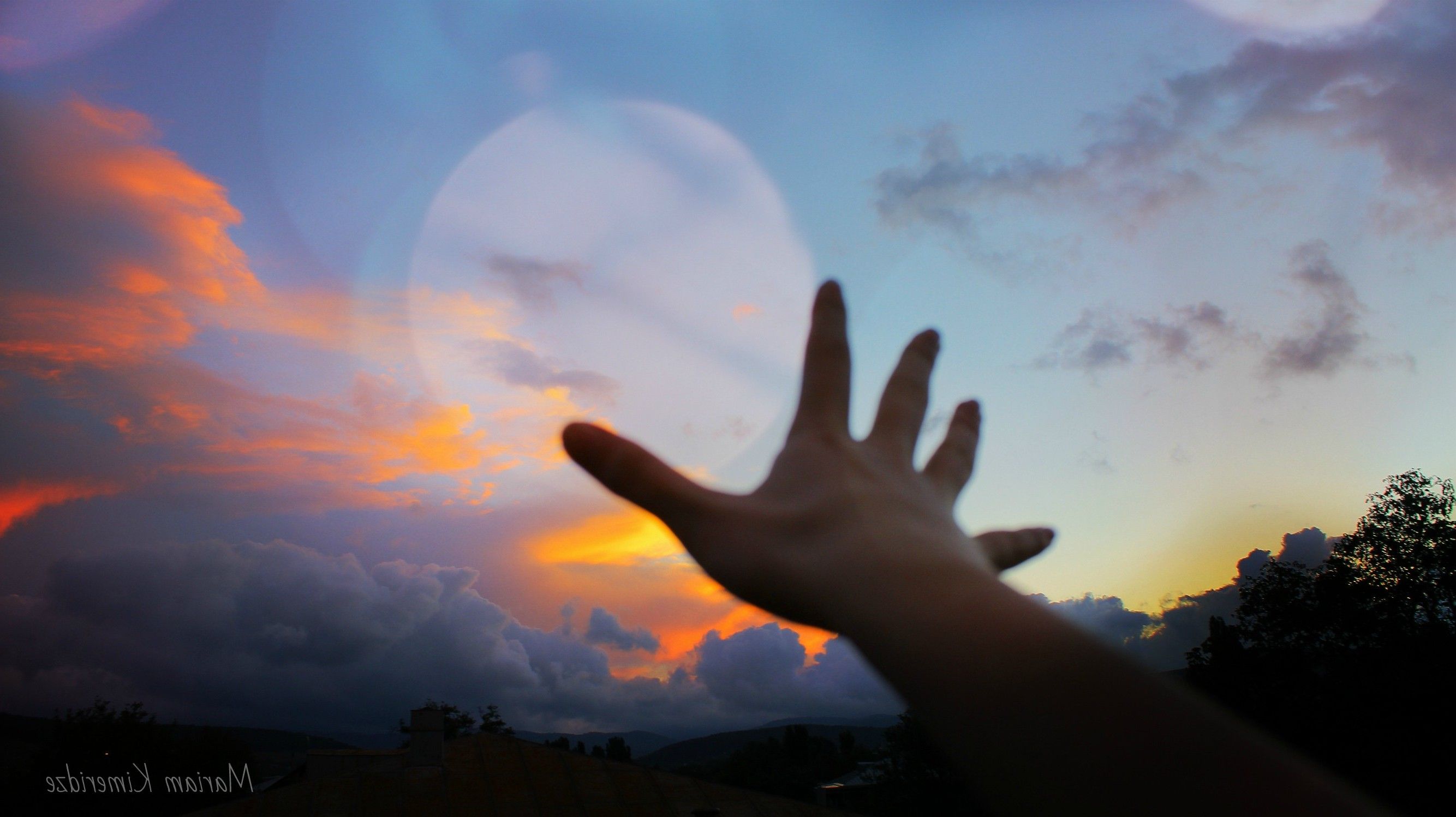hand, Happy, Women Outdoors, Sunset, Sun, Set, Red, Sky, Alone