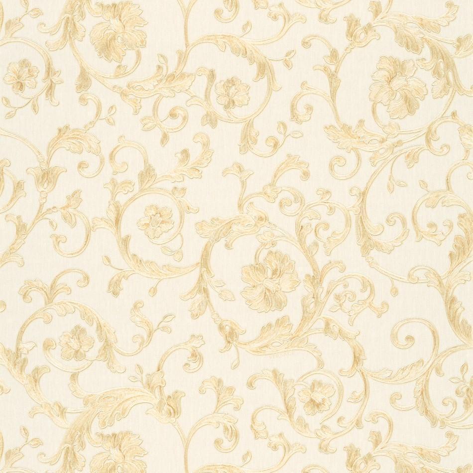Versace White And Gold Baroque Trail Wallpaper 34326 1
